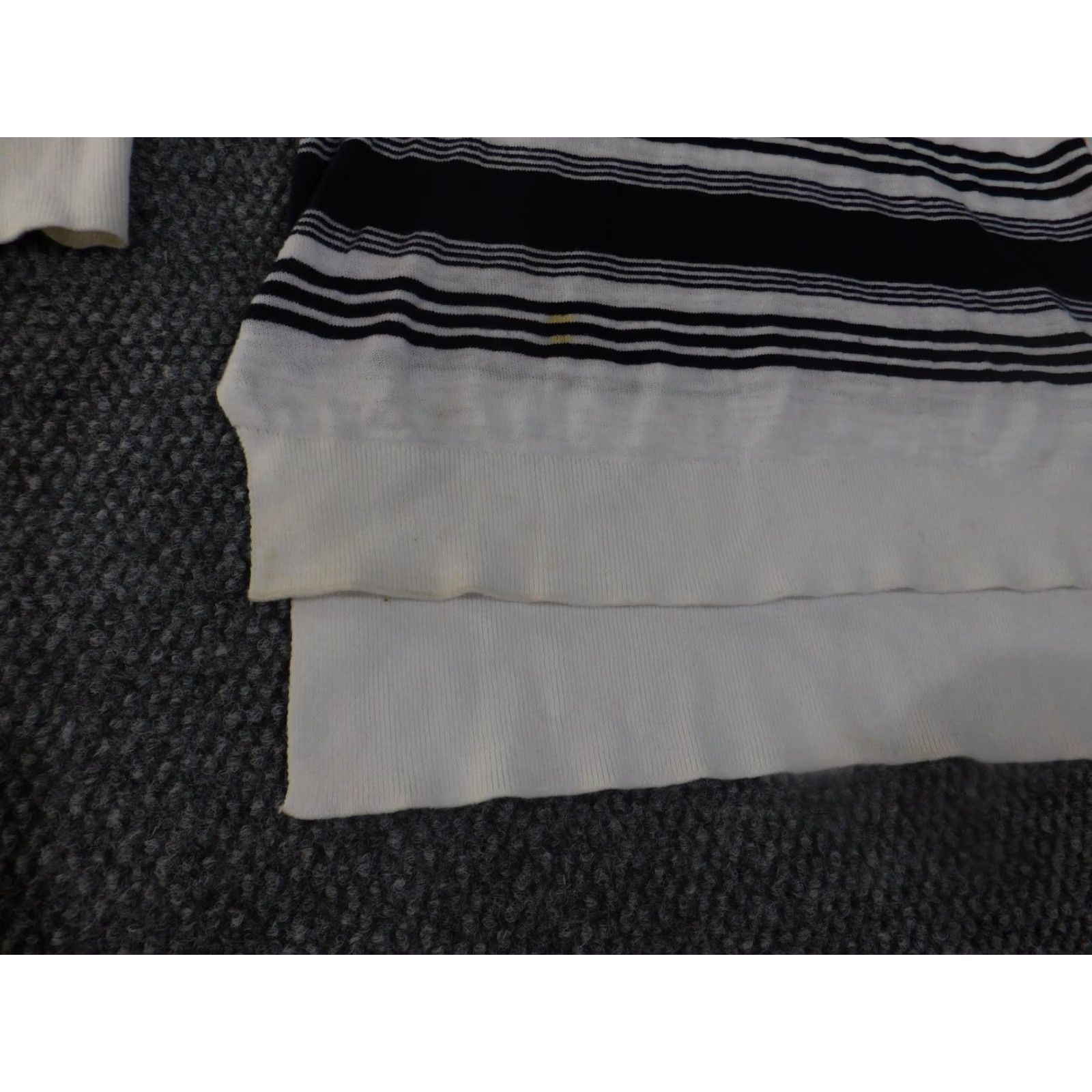Loft LOFT Sweater Womens Small Black White Striped Long Sleeve Tunic Pullover Cotton V-Neck Drawstring Tassels Tunic Lightweight Knits Size S / US 4 / IT 40 - 5 Thumbnail
