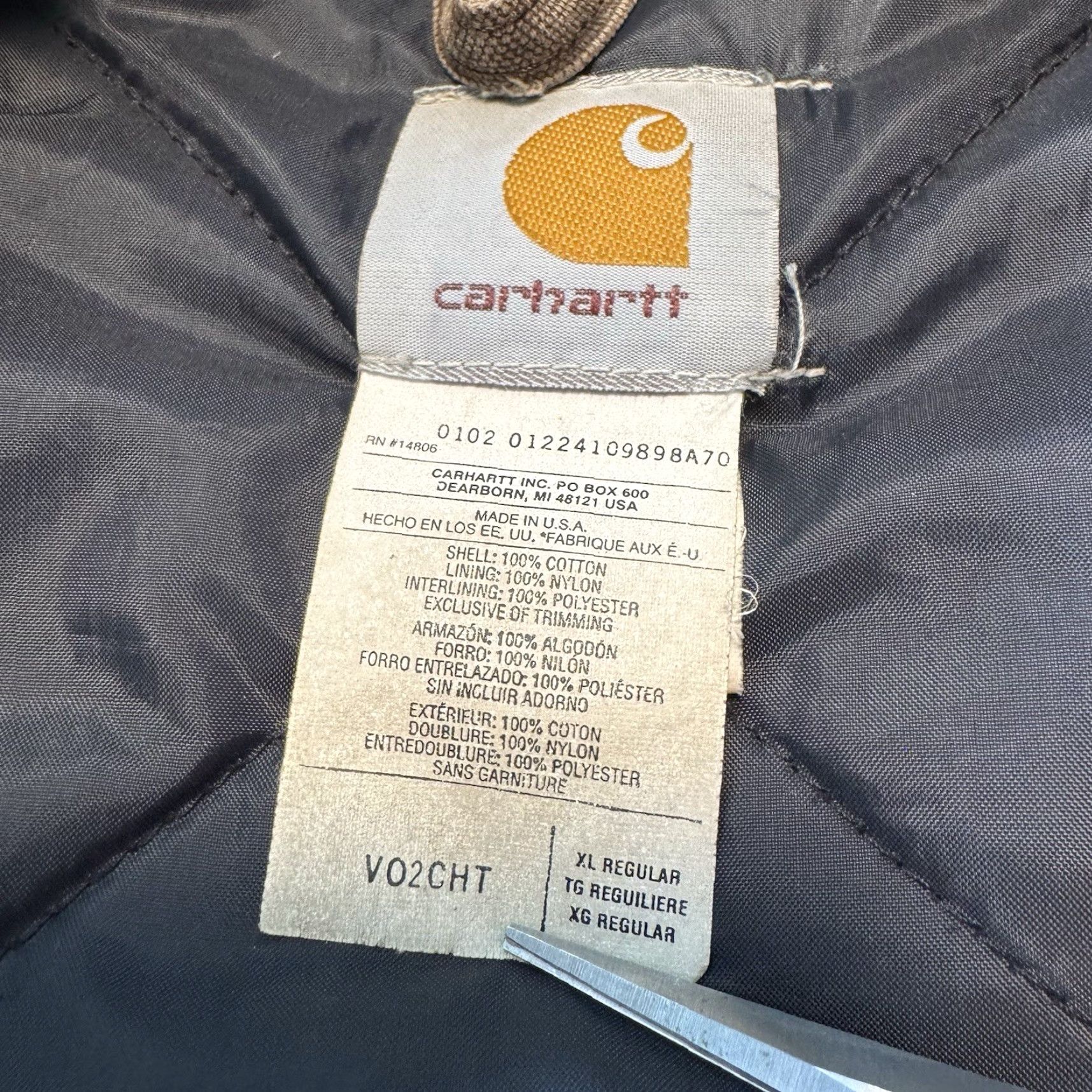 Carhartt VINTAGE Carhartt Duck Canvas Vest XL Union Railroad J V02 CHT Quilt Lined USA Men XL Brown Quilted Zipper Logo USMade Size US XL / EU 56 / 4 - 6 Thumbnail