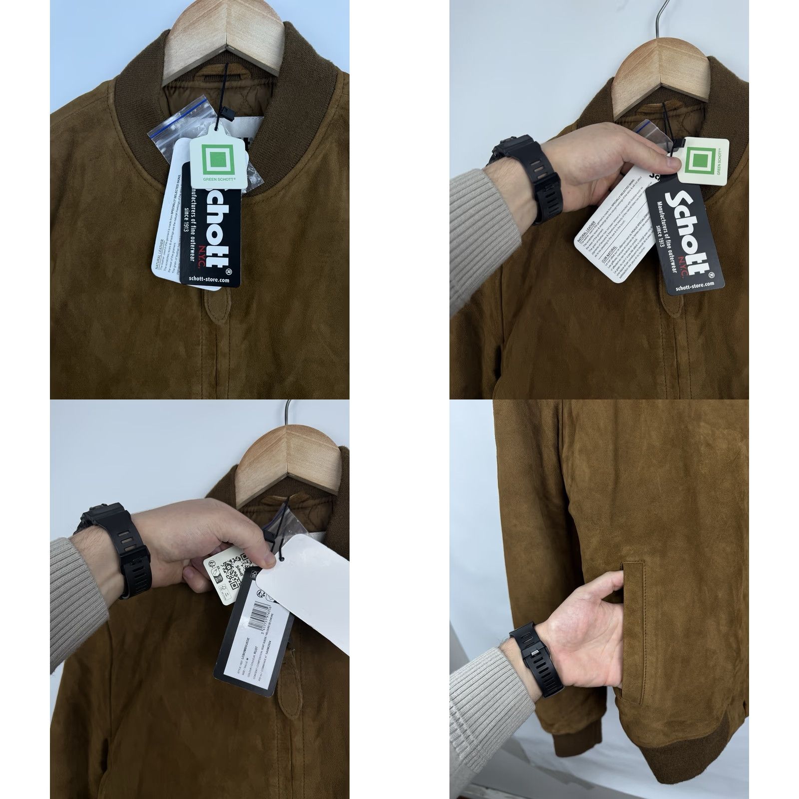 Schott VINTAGE Schott NYC Suede Leather Bomber Jacket Rust Retro Brown M Mens Size US M / EU 48-50 / 2 - 9 Thumbnail