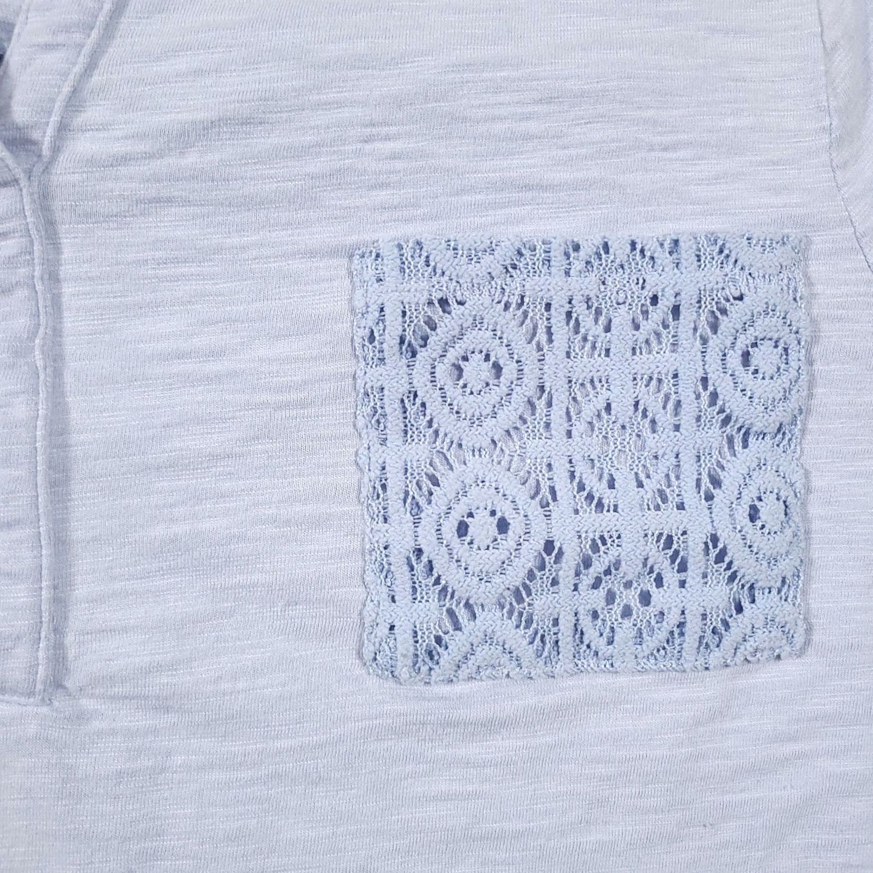 Vintage Chico's Open Knit Crochet Back 3/4 Sleeve Shirt Women's 3 XL Blue V-Neck Size XL / US 12-14 / IT 48-50 - 4 Thumbnail
