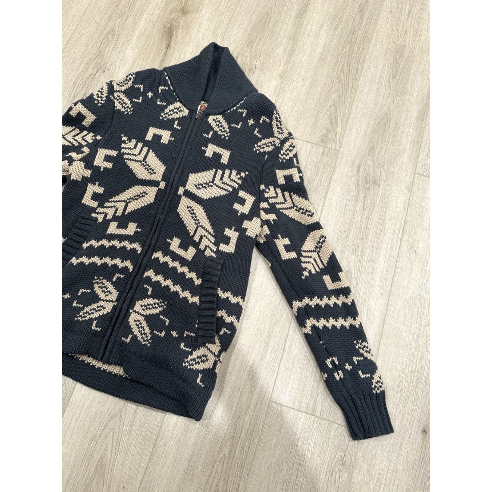 Levi's Levi’s Sweater Cardigan Women’s Medium Wool Blend Zip Multicolor Aztec Heavy Knit Fair Isle Casual Bohemian Pockets Size M / US 6-8 / IT 42-44 - 2 Thumbnail