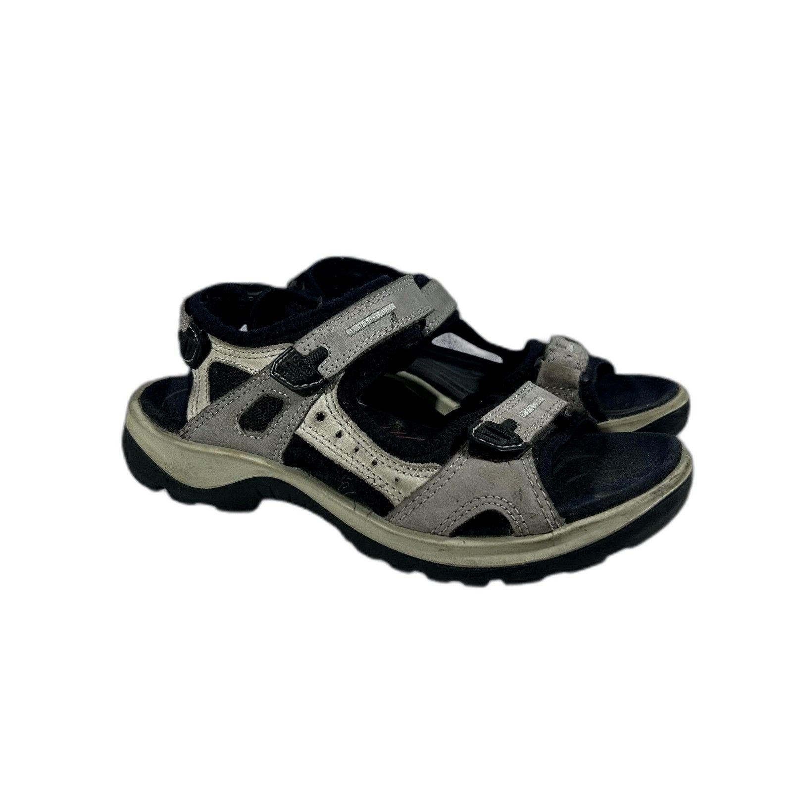 Ecco Ecco Off-Road Yucatan Sandals Hiking Gray Black Leather Slin Size US 7.5 / EU 40-41 - 1 Thumbnail