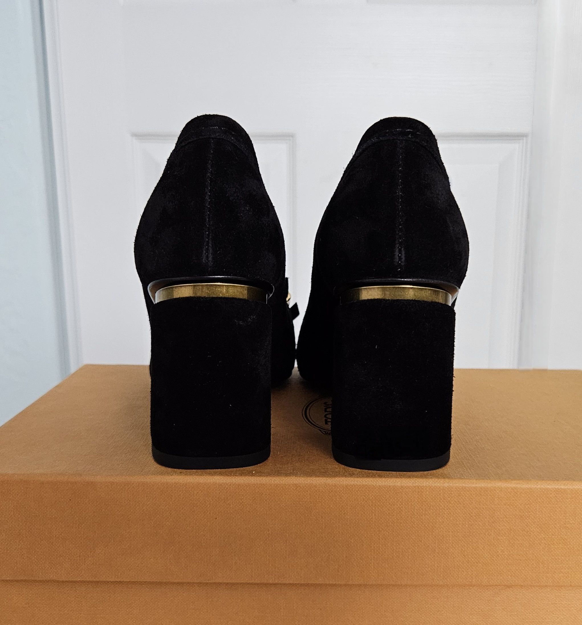 Tod's Tod’s Black Suede Block Heel Pumps - Size US 6.5/EU 36.5,New Size US 6.5 / IT 36.5 - 6 Thumbnail