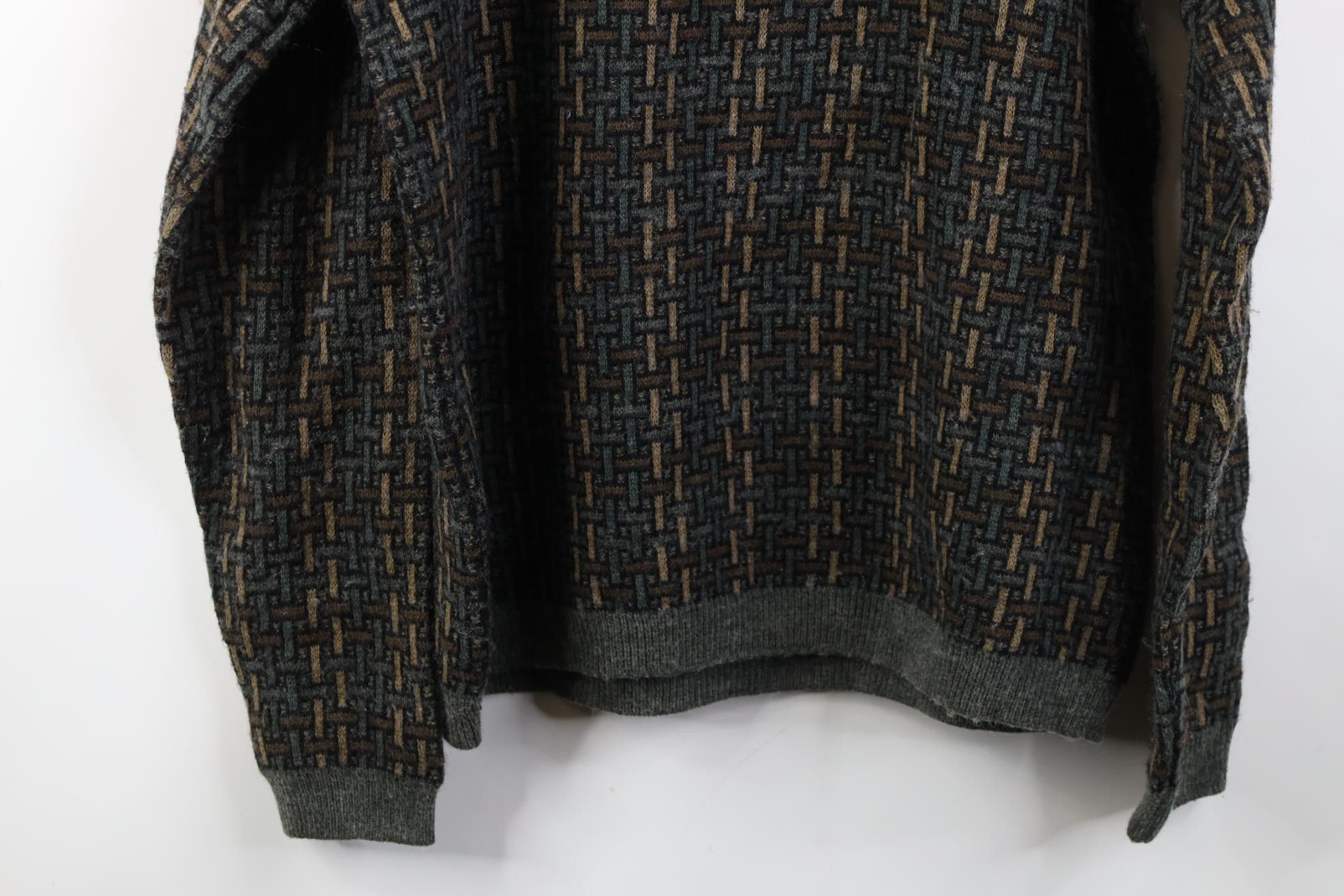 Vintage Vintage 90s Coogi Style Earth Tone Knit Crewneck Sweater Size US L / EU 52-54 / 3 - 10 Thumbnail