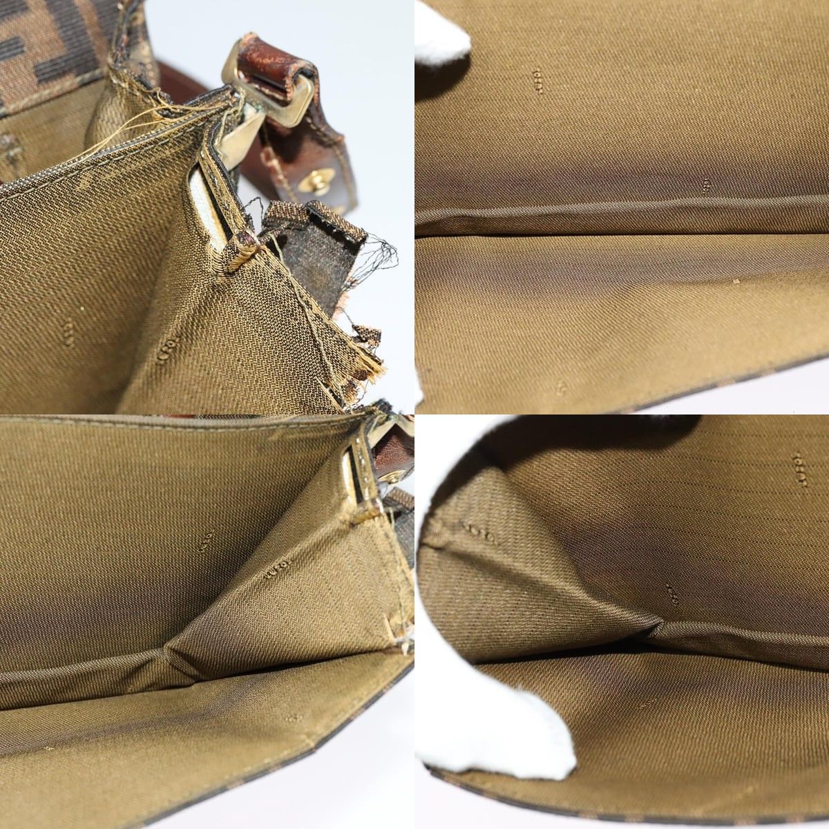 Fendi FENDI Zucca Canvas Shoulder Bag Black Brown Gold Size ONE SIZE - 12 Thumbnail