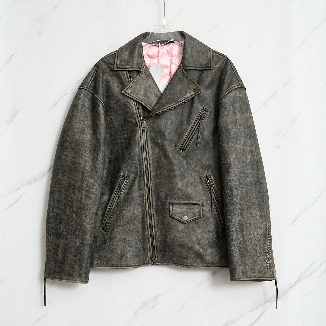 Acne Studios Acne Studios Men's Distressed Biker Jacket Size US S / EU 44-46 / 1 - 1 Thumbnail