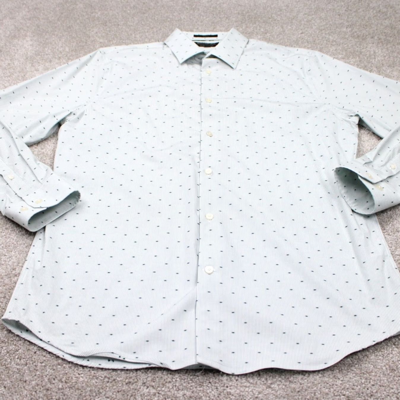 Banana Republic Banana Republic Shirt Mens Large Green Geometric Slim Fit Wrinkle Resistant L/S Size US L / EU 52-54 / 3 - 3 Thumbnail