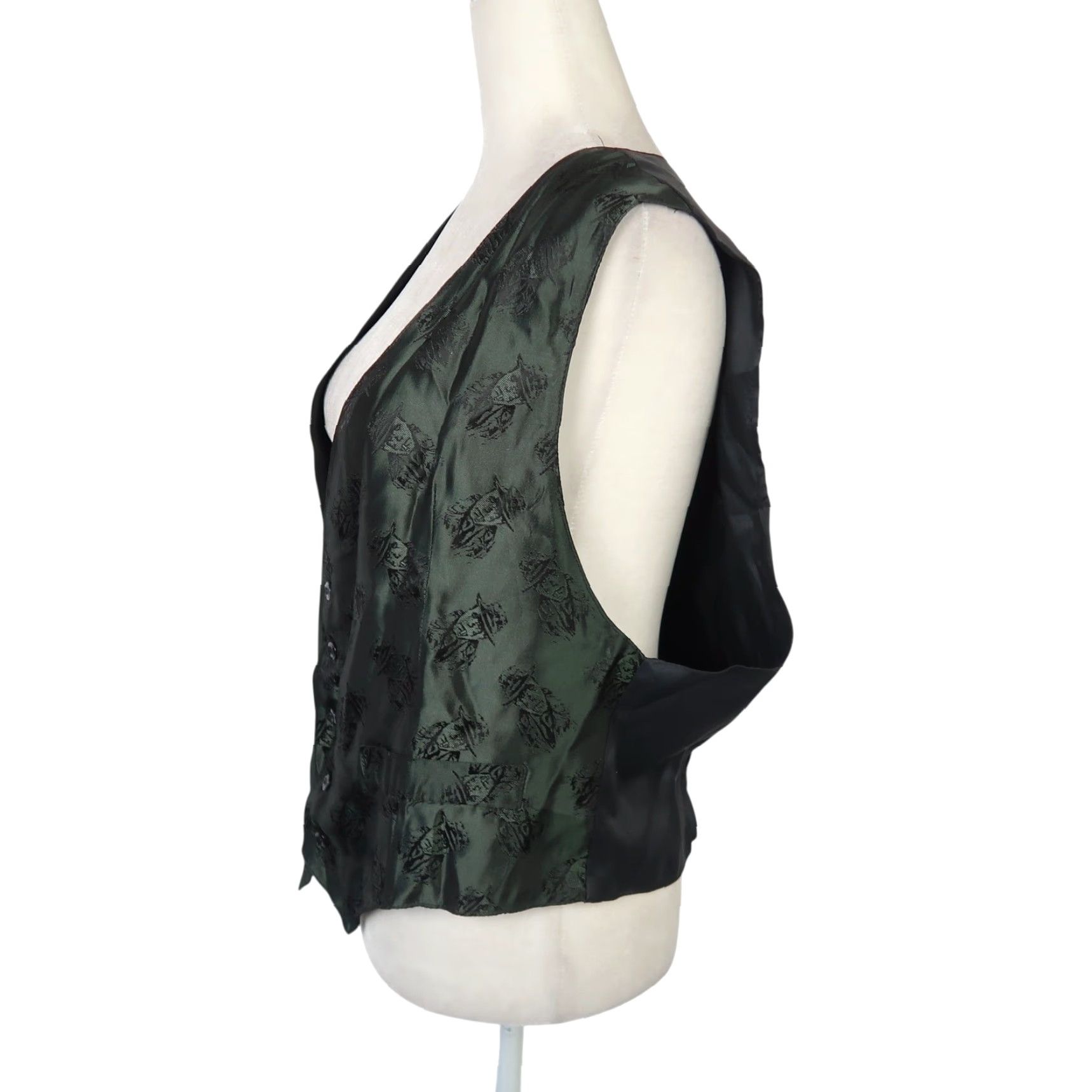 Vintage VINTAGE Dark Green Satin Cowboy Print Vest Mens M 80s Western Satin Acetate Button Front Cowboy 80s Mens M Size US M / EU 48-50 / 2 - 3 Thumbnail