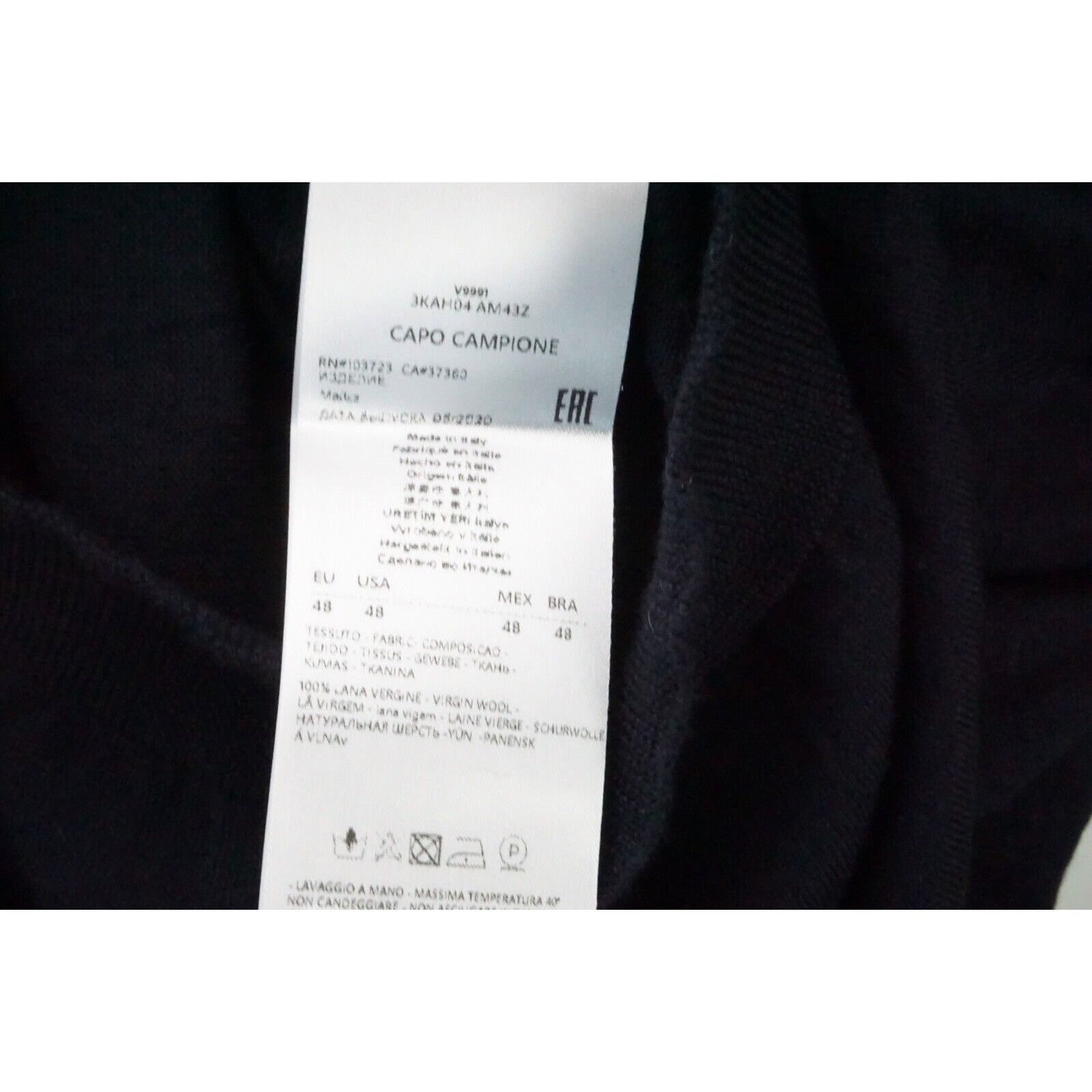 Giorgio Armani Giorgio Armani Black Label Dark Blue Wool Woven Short Sleeve Size US M / EU 48-50 / 2 - 6 Thumbnail