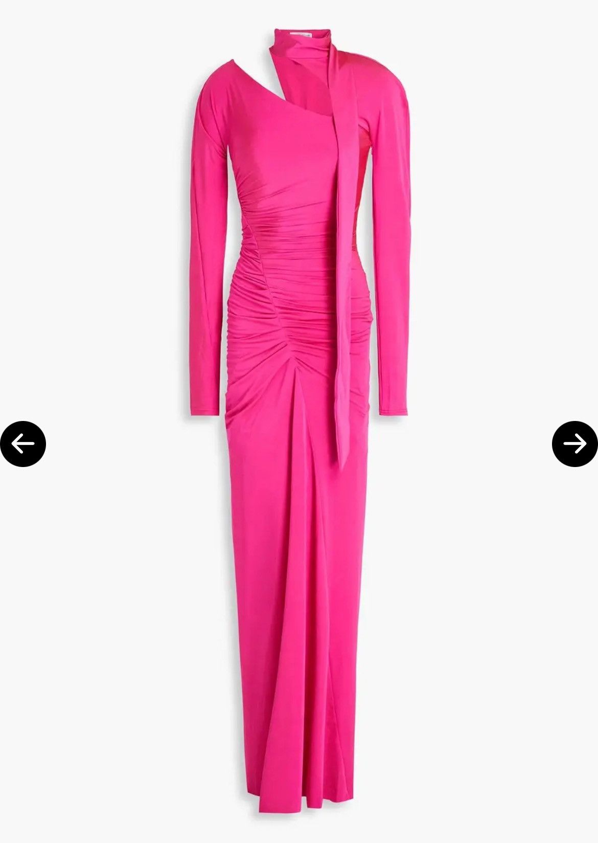 Designer × Victoria Beckham Victoria Beckham Cutout Ruched Satin-Jersey Maxi Dress UK 8 Size S / US 4 / IT 40 - 1 Thumbnail