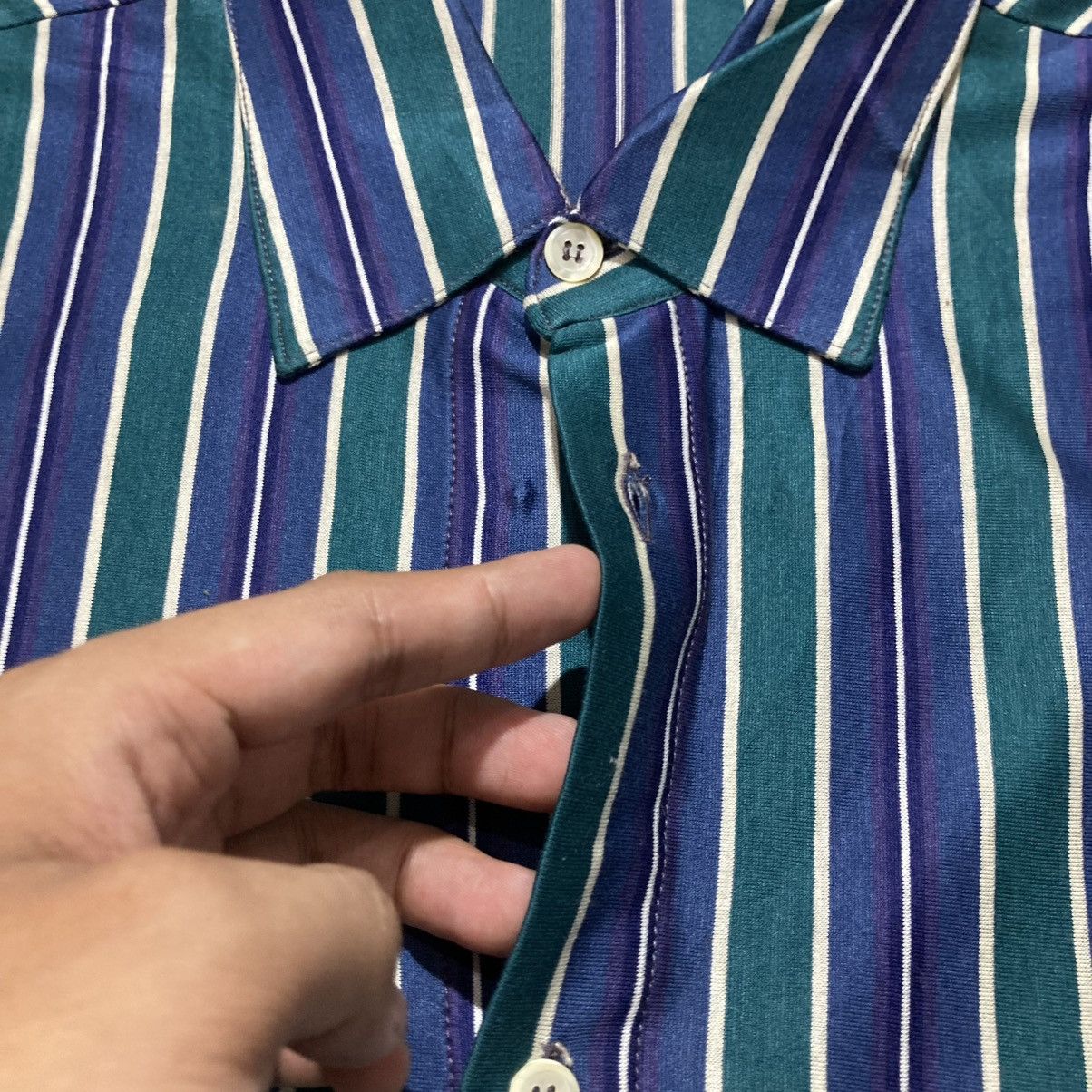 Vintage 🇮🇹 1990s Vintage Pavesi Polvato Silk Striped Shirt Luxury Size US L / EU 52-54 / 3 - 8 Thumbnail
