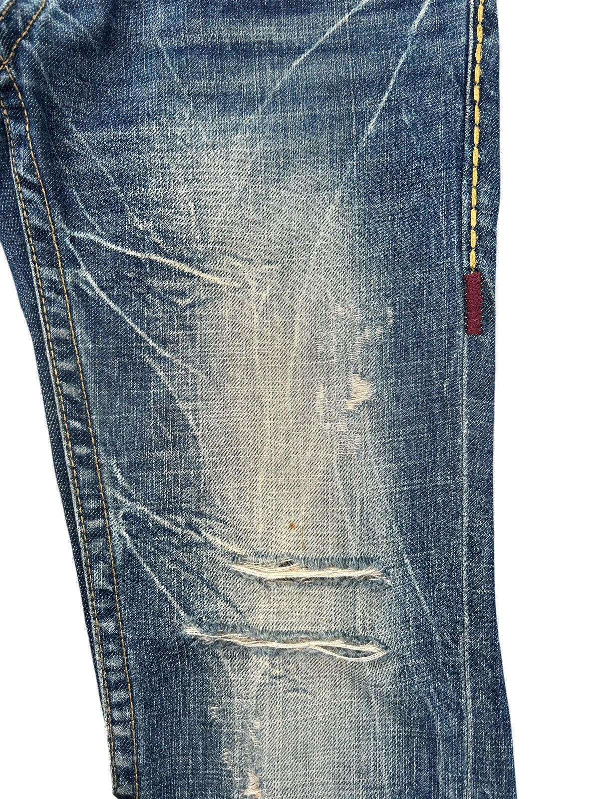 Kapital Flare Yoshitomo Nara Lolita Distressed Denim Jeans Size US 30 / EU 46 - 9 Thumbnail