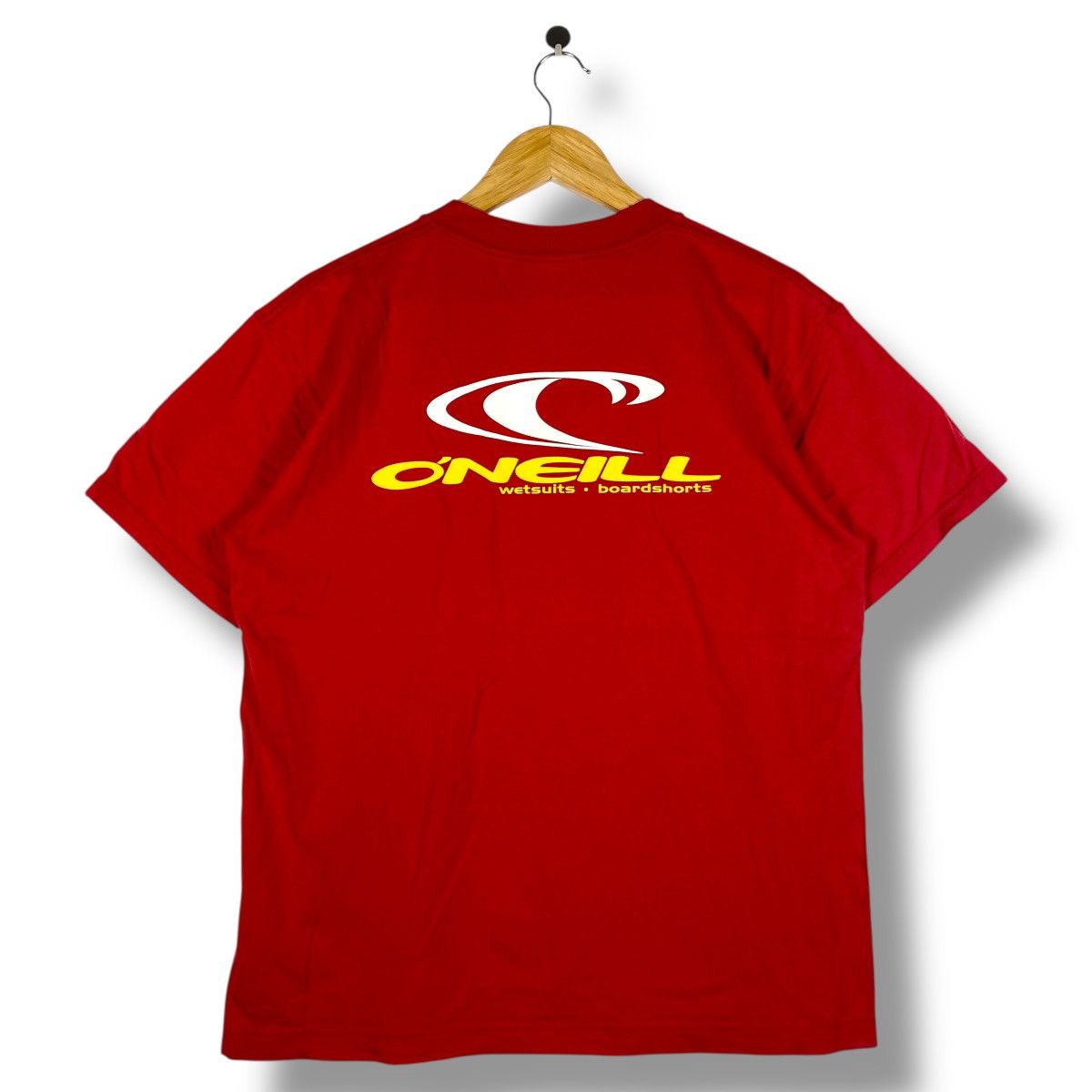 Vintage Vintage 90's O'NEILL Wetsuits Boardshorts Logo Tee Shirt Size US M / EU 48-50 / 2 - 1 Thumbnail