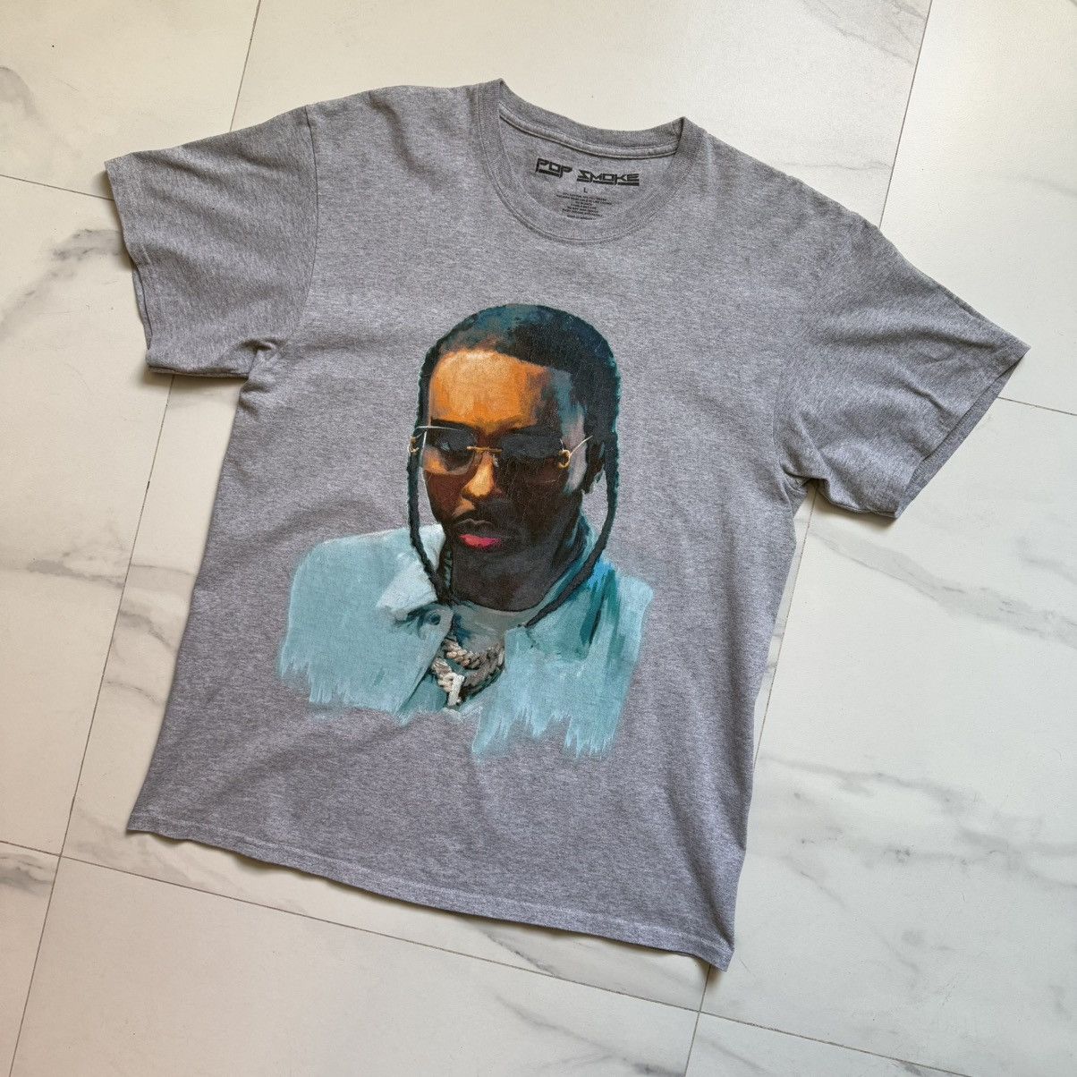 Rap Tees × Vintage Pop Smoke Official T-Shirt Size US L / EU 52-54 / 3 - 4 Thumbnail