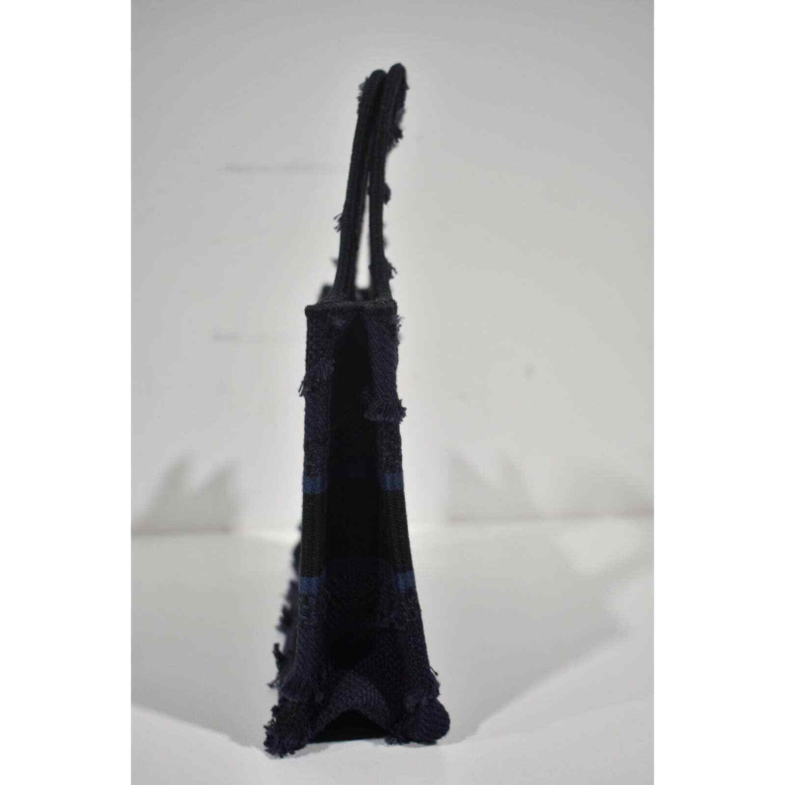 Dior Christian Dior Blue Frayed Mini Book Tote Top Handle Bag Size ONE SIZE - 6 Thumbnail
