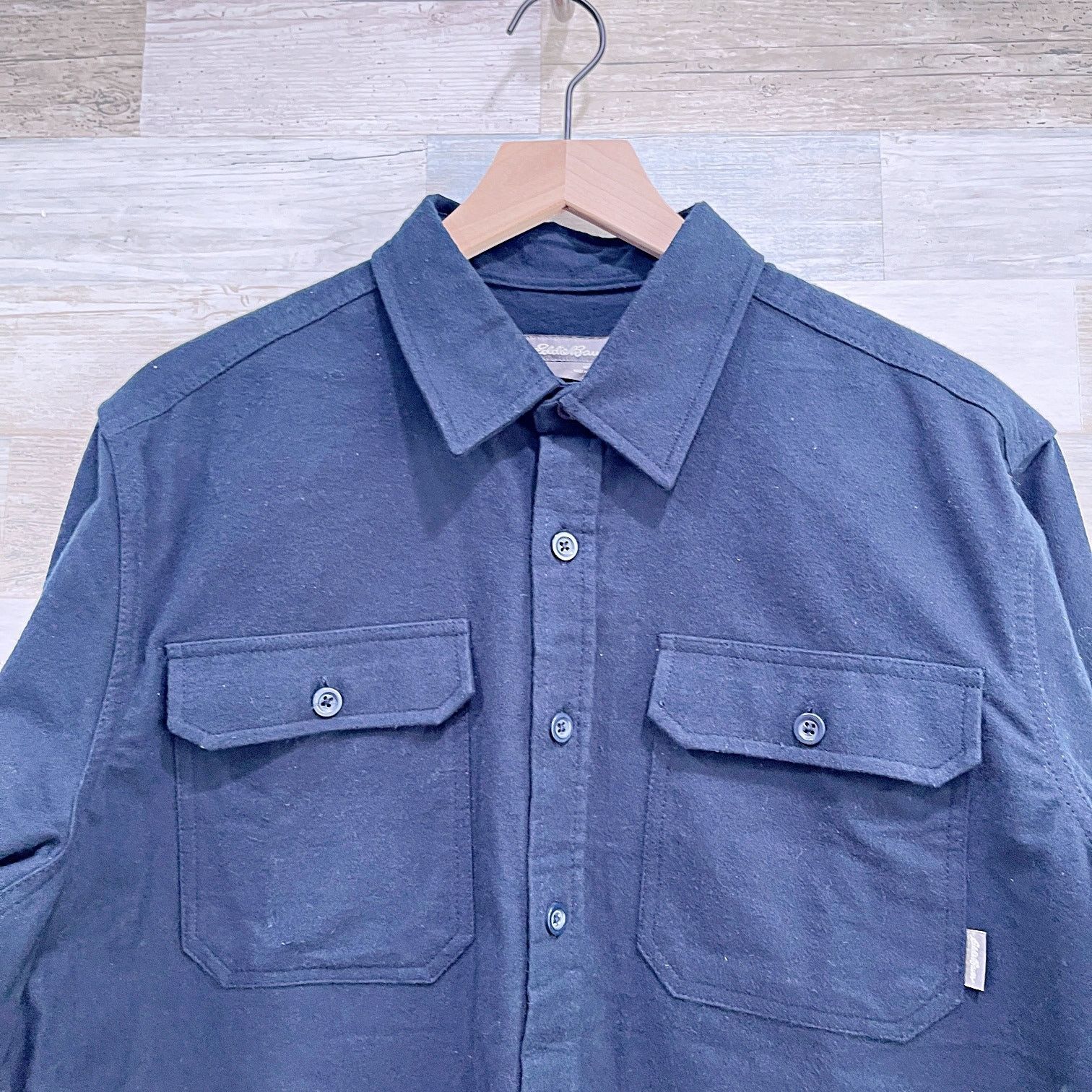 Eddie Bauer Eddie Bauer Double Brushed Chamois Shirt Blue Mens Medium Size US M / EU 48-50 / 2 - 2 Thumbnail