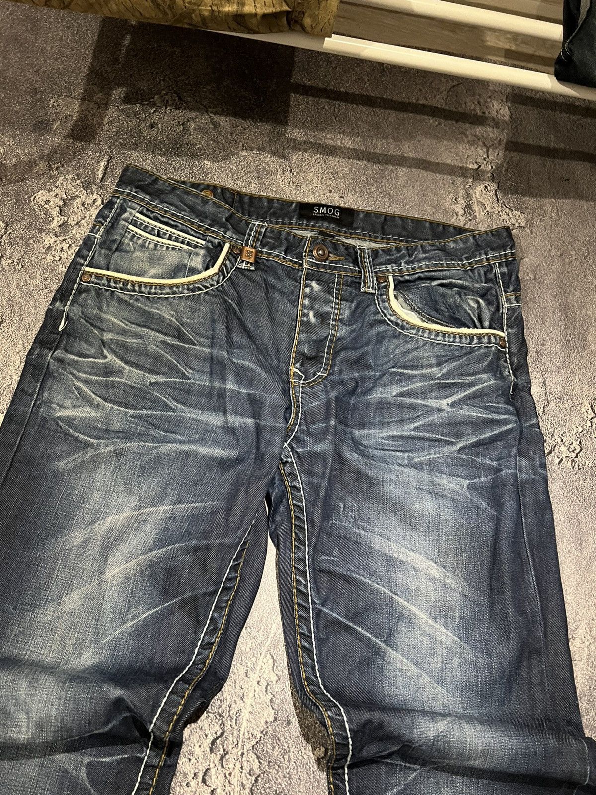 Japanese Brand Faded Shredded Destroyed Slim - Avan Number Nine Style Size US 36 / EU 52 - 3 Thumbnail