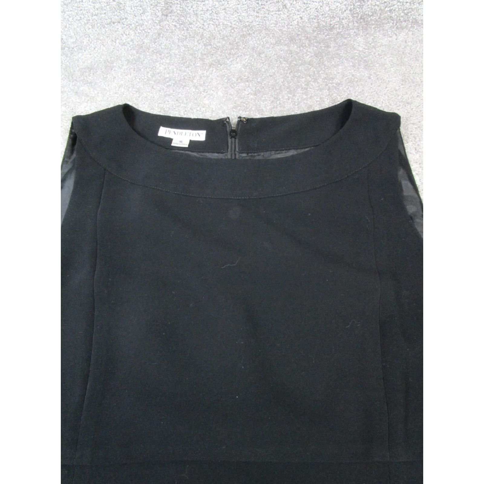 Pendleton VINTAGE Pendleton Dress Womens 16 Black Sleeveless Round Neck Zip Short A-Line Sheath 16 Womens Size XXL / US 16-18 / IT 52-54 - 2 Thumbnail