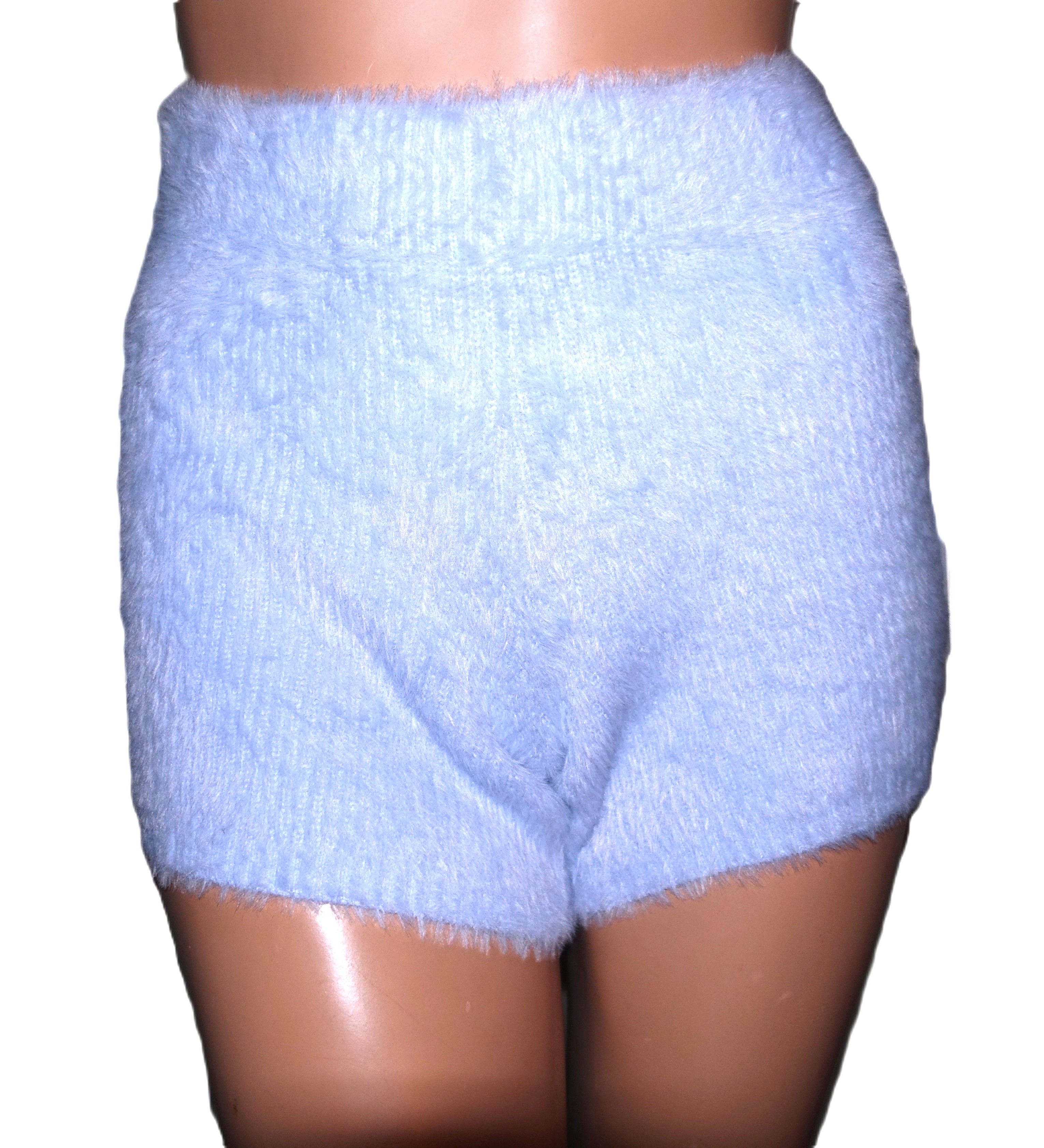 Other PJ Salvage Baby Blue Furry Pajama Shorts XS NWT Size 24" / US 00 / IT 34 - 1 Thumbnail
