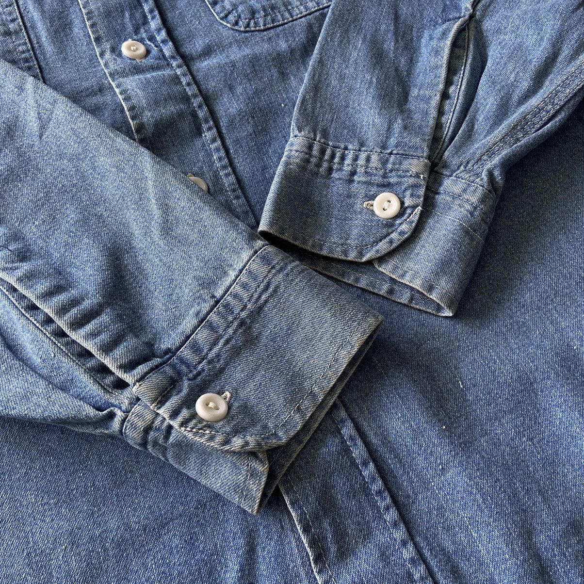 Sugar Cane Sugar Cane Rugged Denim Work Shirt - Vintage Cord Collar Size US XL / EU 56 / 4 - 4 Thumbnail