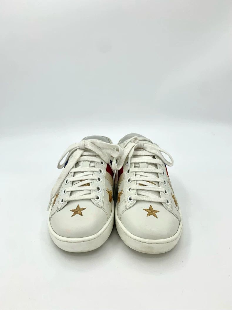 Gucci Gucci Size 34 Size 34 Little Bee Star Embroidery White Lac Size US 5 / EU 37 - 3 Thumbnail