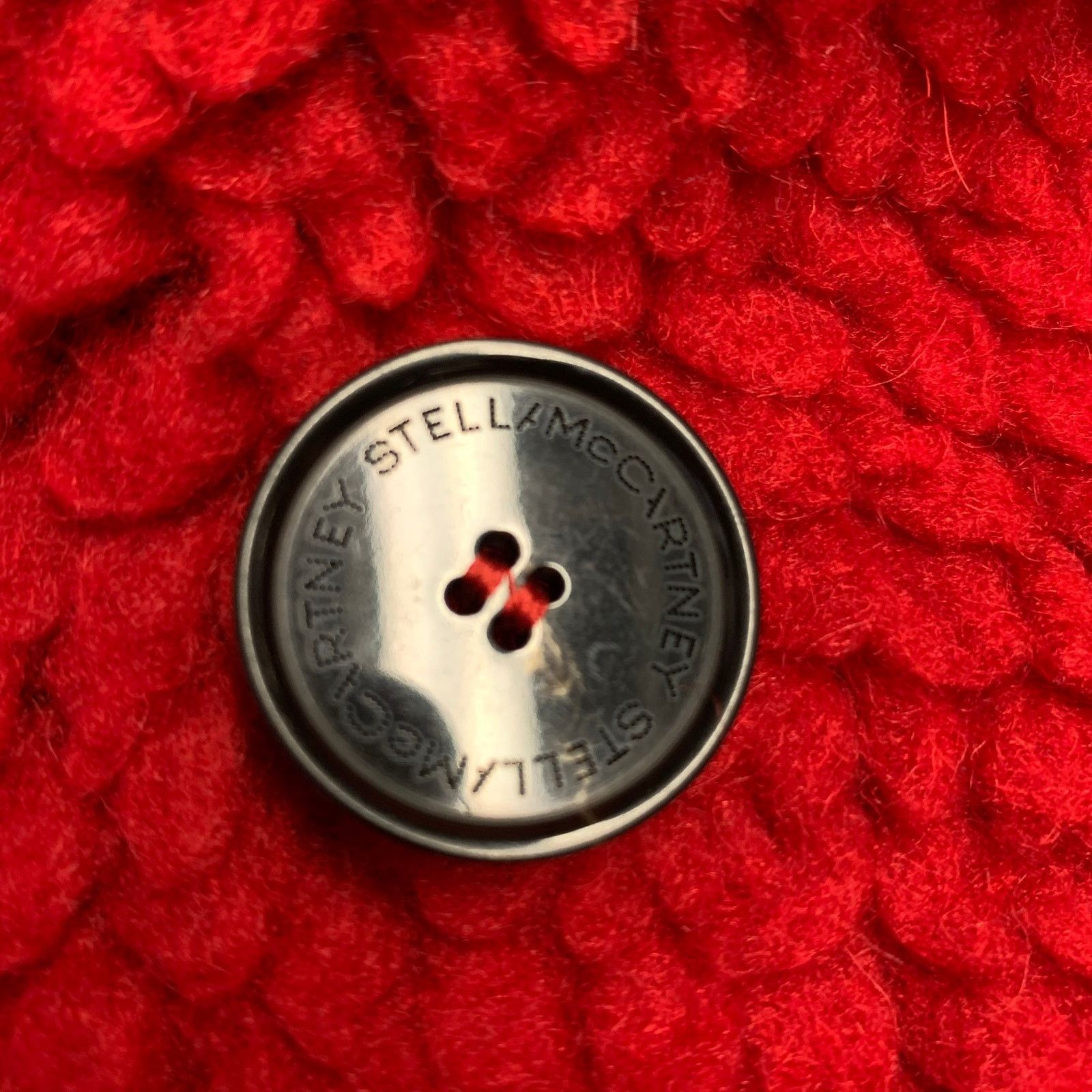 Stella McCartney STELLA McCARTNEY M Red Faux Fur Notch Lapel Coat Size M / US 6-8 / IT 42-44 - 5 Thumbnail