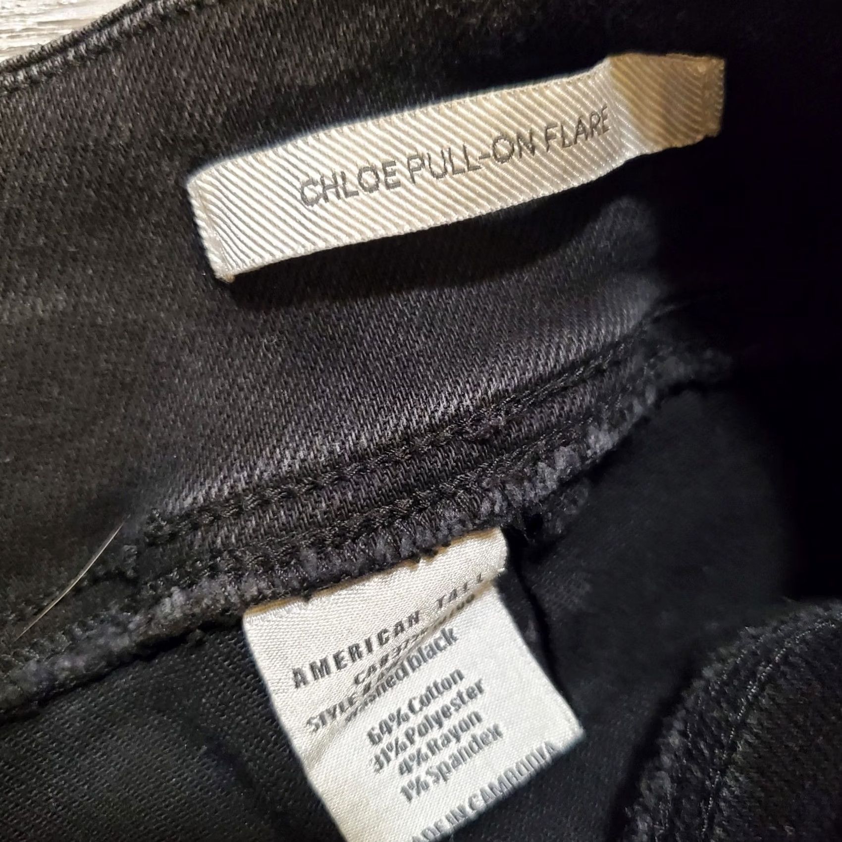 Vintage American Tall Chloe Pull-On Flare Jeans Womens Black Large Hippie Bohemian Size 36" / US 14 / IT 50 - 7 Thumbnail