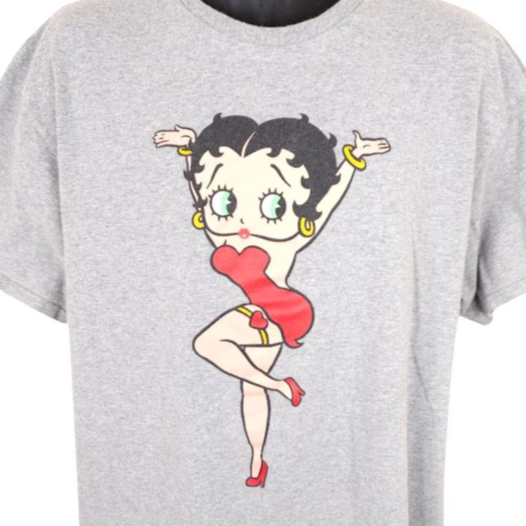 Vintage VINTAGE Betty Boop T Shirt Mens 2XL Red Cartoon Puppy Kisses Heart Shirt Mens 2XL Red Betty Boop Size US XXL / EU 58 / 5 - 2 Thumbnail