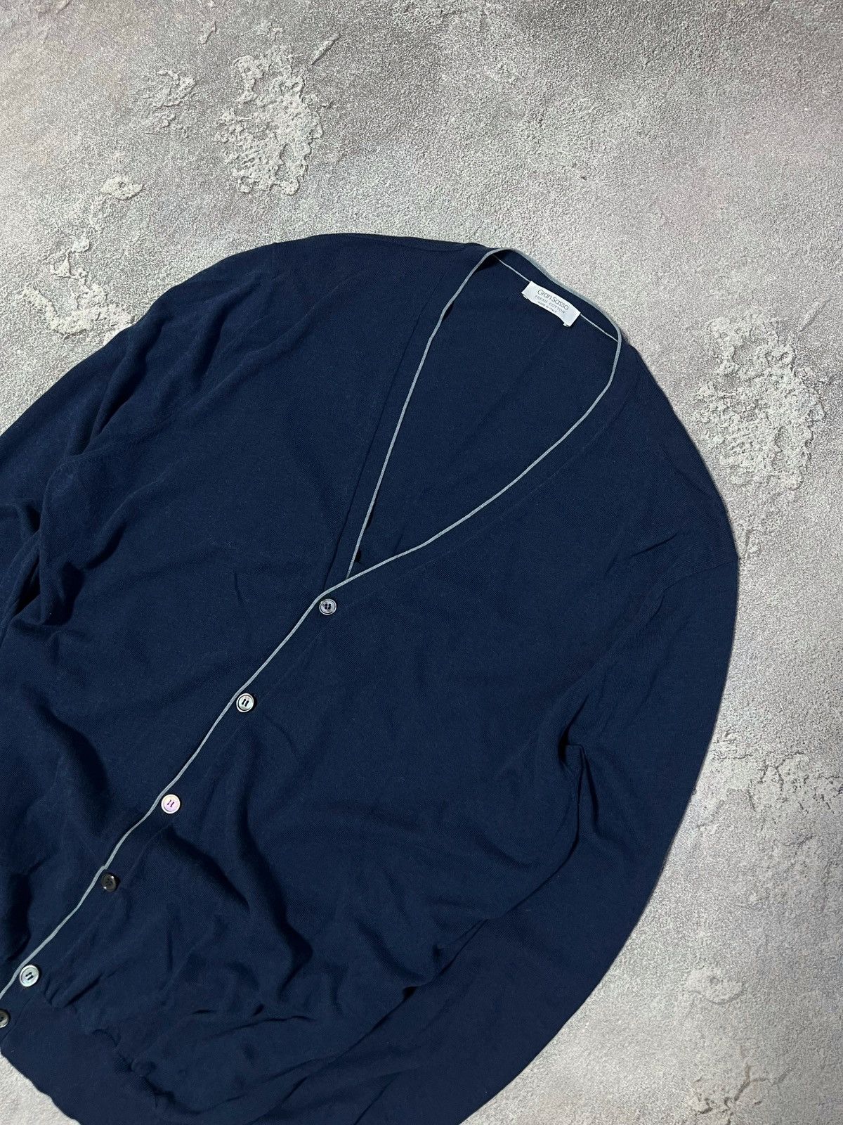 Gran Sasso Gran Sasso Button Cardigan V Neck Cotton Sweater Blue Sz 58 Size US XL / EU 56 / 4 - 2 Thumbnail