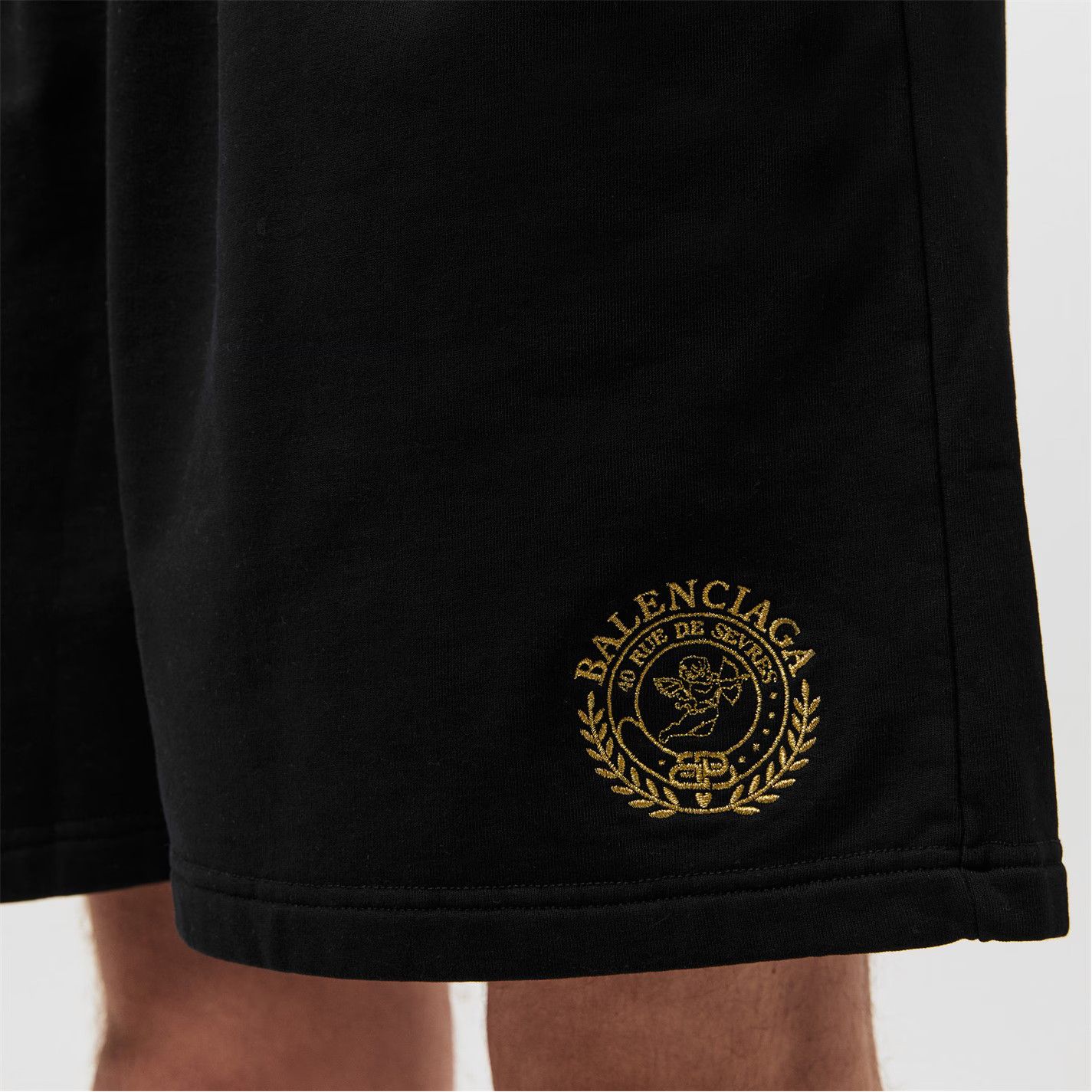 Balenciaga o1g2r1mq0226 Jersey Fleece Jogger Shorts In Black Size US 30 / EU 46 - 4 Thumbnail