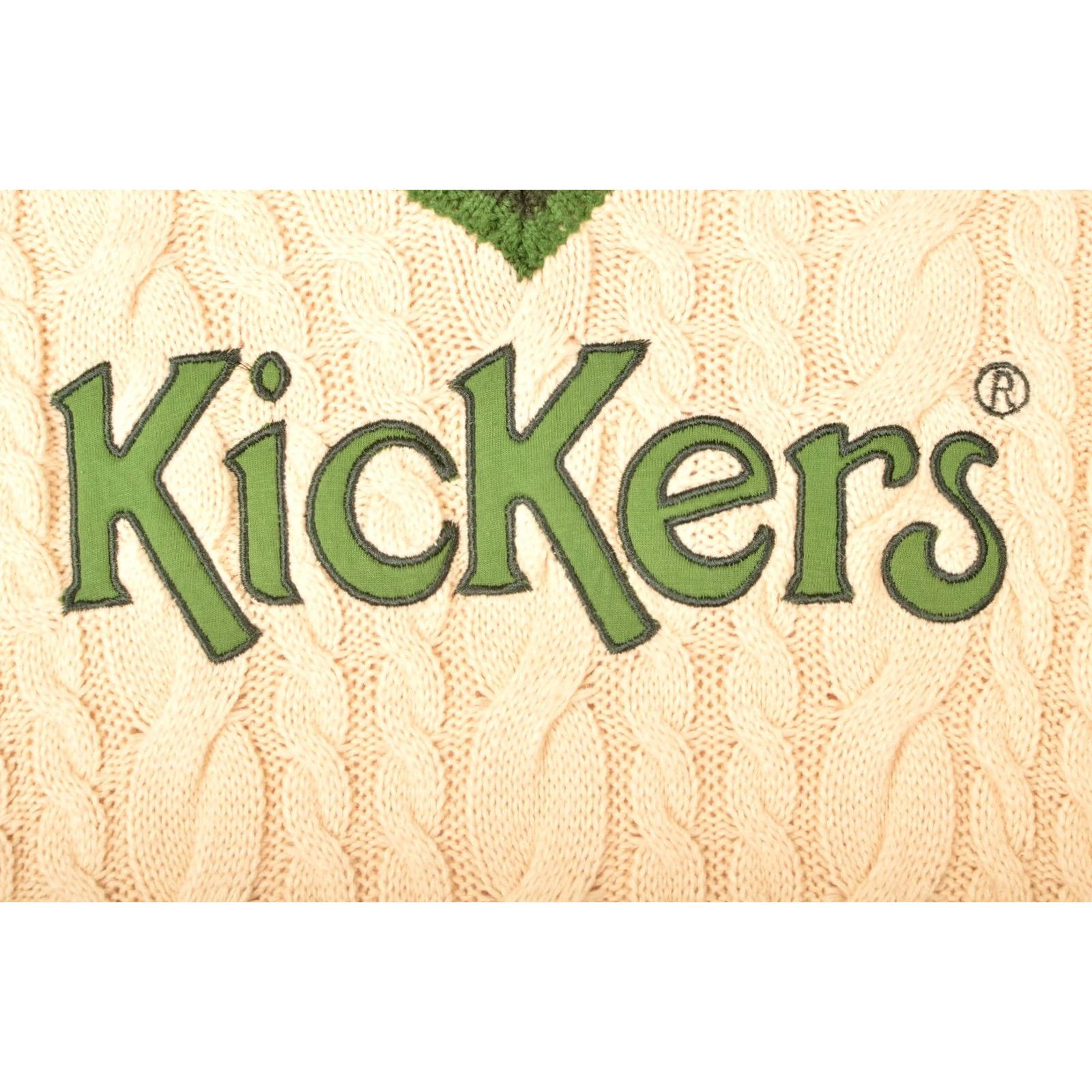 Kickers Kickers Vintage Cable Knit Pullover V-Neck Sweater Big Logo XS Men Ivory Knit Style Pullover Logo, Vintage 90s? Size US XS / EU 42 / 0 - 2 Thumbnail