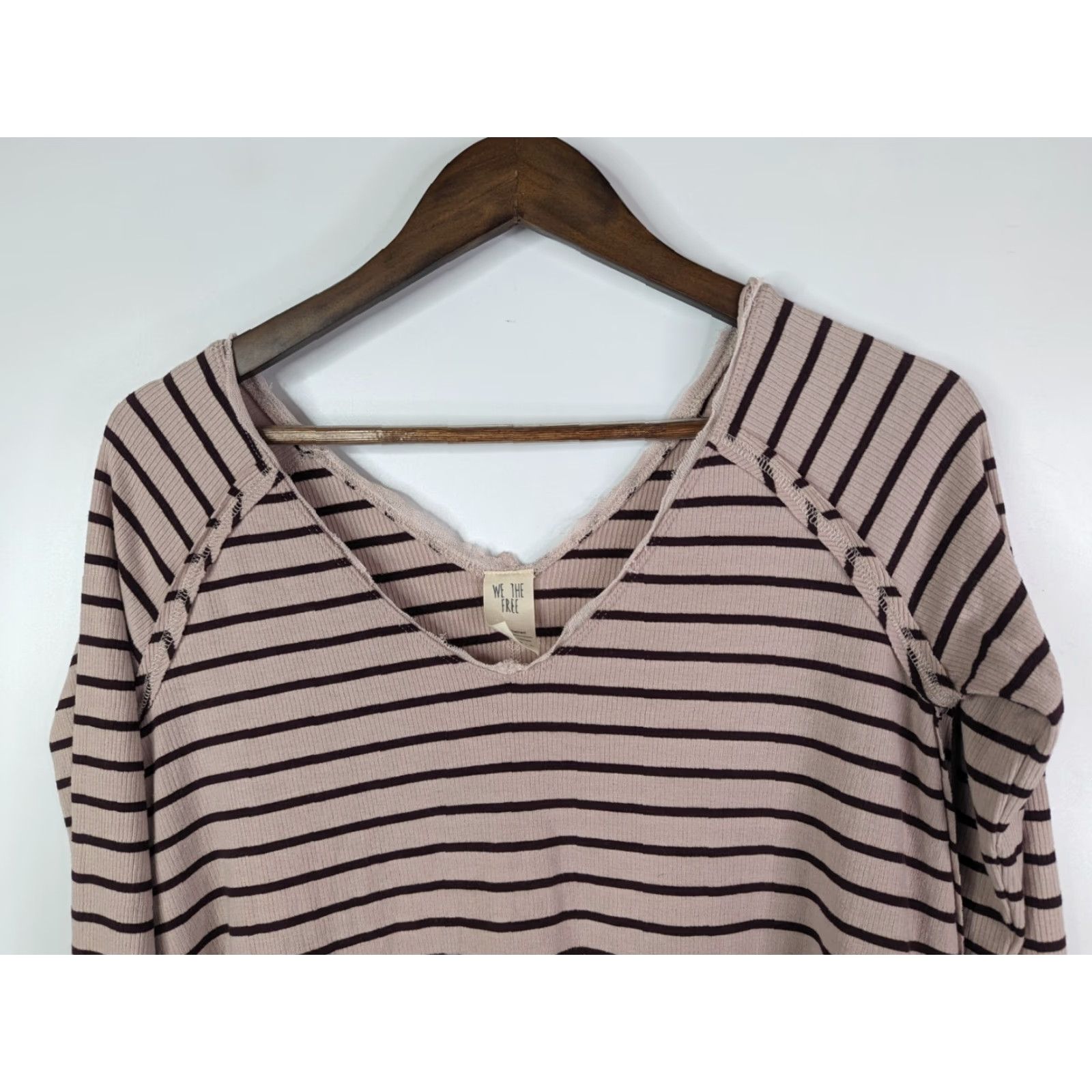 Vintage We The Free Long Sleeve Tangerine Tee Light Mauve Striped Top XS Pink Bohemian, We The Free Tunic, Relaxed Size XS / US 0-2 / IT 36-38 - 2 Thumbnail
