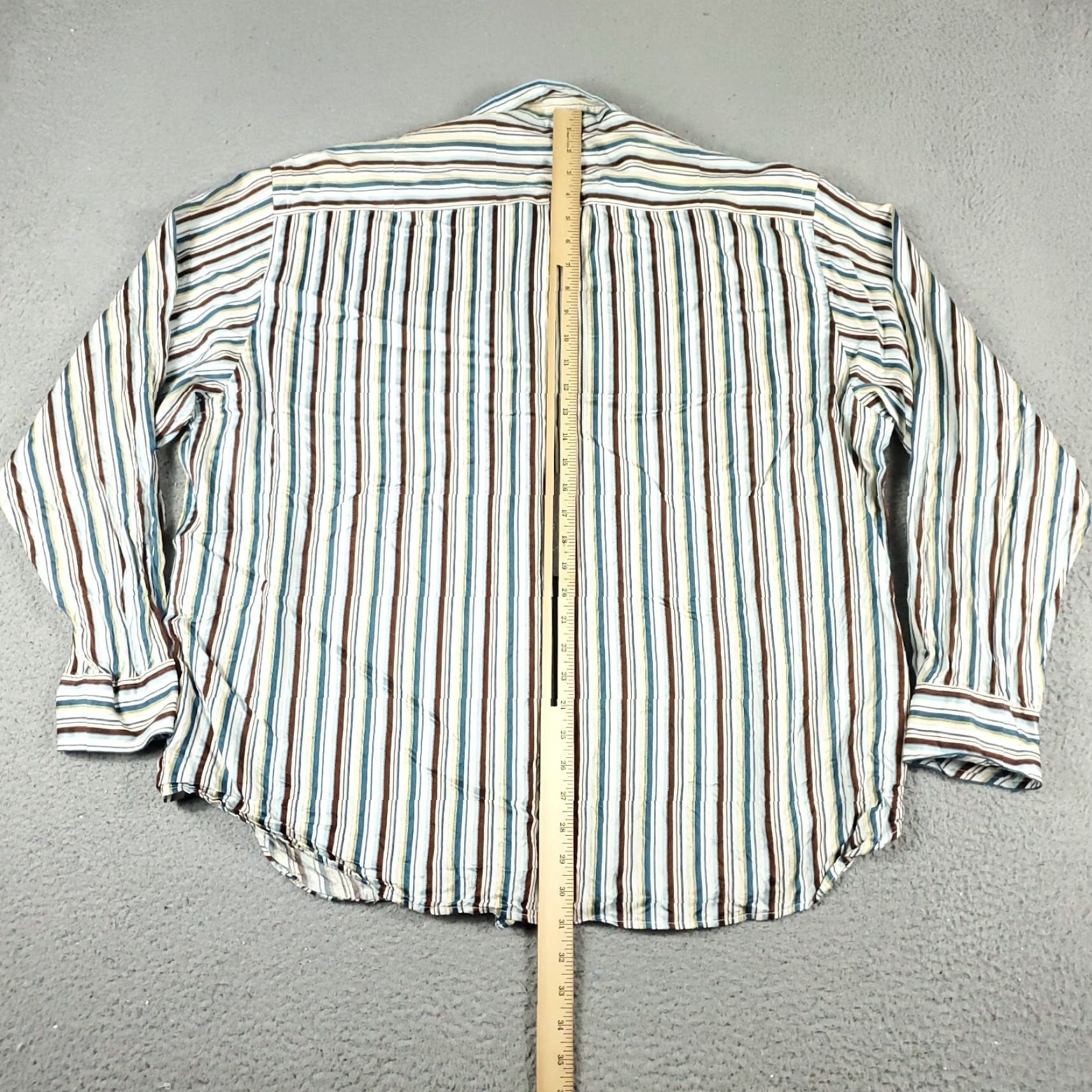 Tommy Bahama VINTAGE? No — Tommy Bahama Boat Shirt Men 2XL Blue Brown Striped Silk Button-Up Long Sleeve Shirt Size US XXL / EU 58 / 5 - 3 Thumbnail
