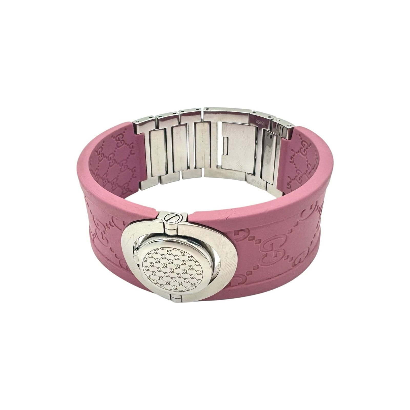 Gucci Gucci GG Twirl Pink Rubber Bangle Watch Size ONE SIZE - 8 Thumbnail
