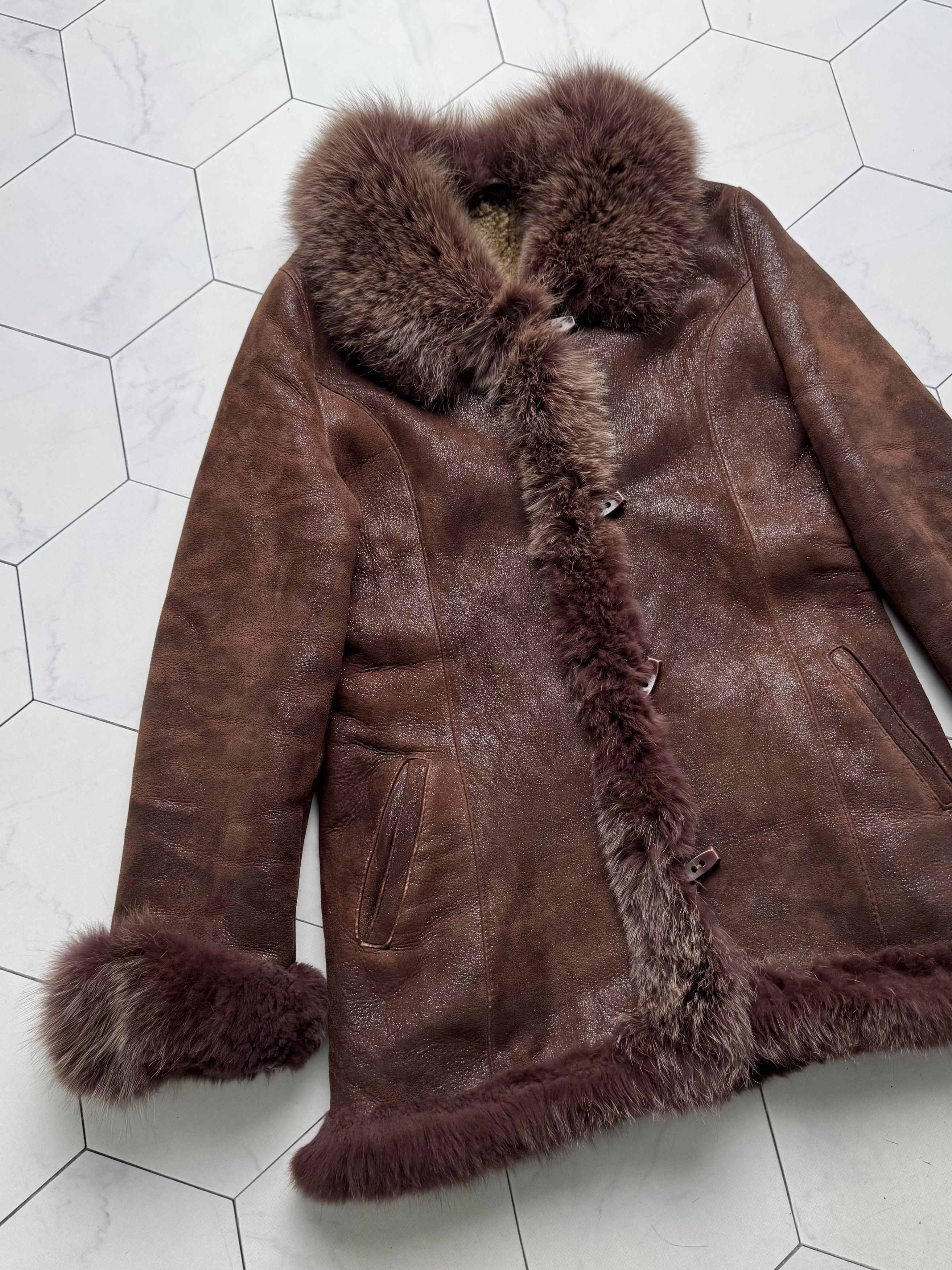 Vintage Vintage Real Sheepskin Coat With Real Fur (B250)D15E2 Size M / US 6-8 / IT 42-44 - 6 Thumbnail