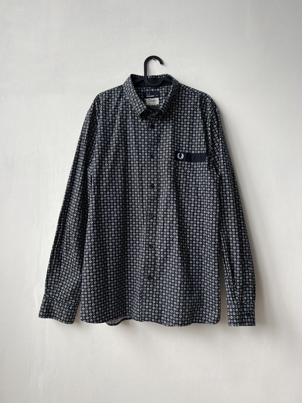 Drake's × Fred Perry Fred Perry x Drake's Mens Cotton Navy Shirt Size XXL Size US XXL / EU 58 / 5 - 1 Thumbnail