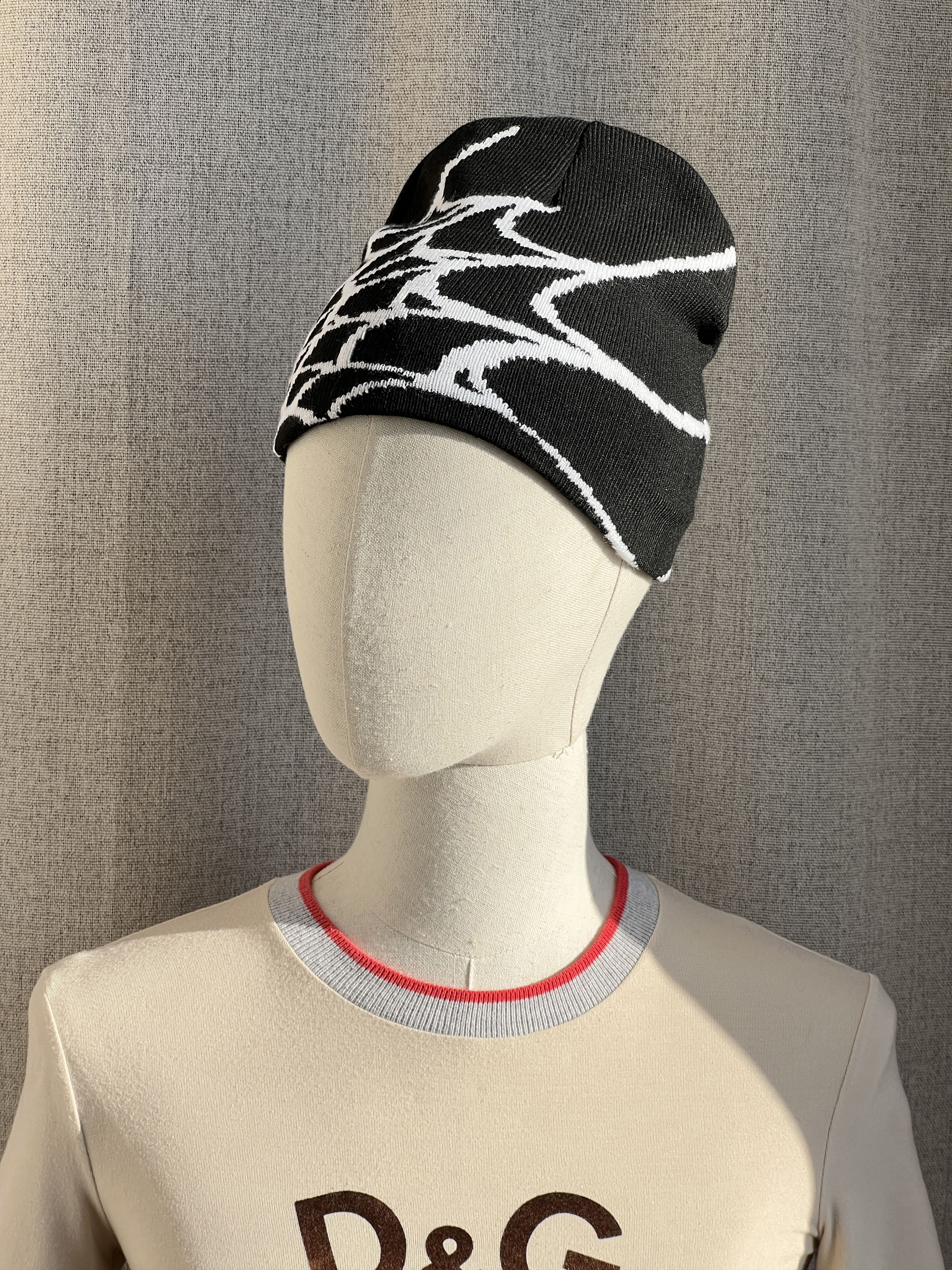Vintage Y2K Spider Web Printed Beanie Hat Size ONE SIZE - 2 Thumbnail