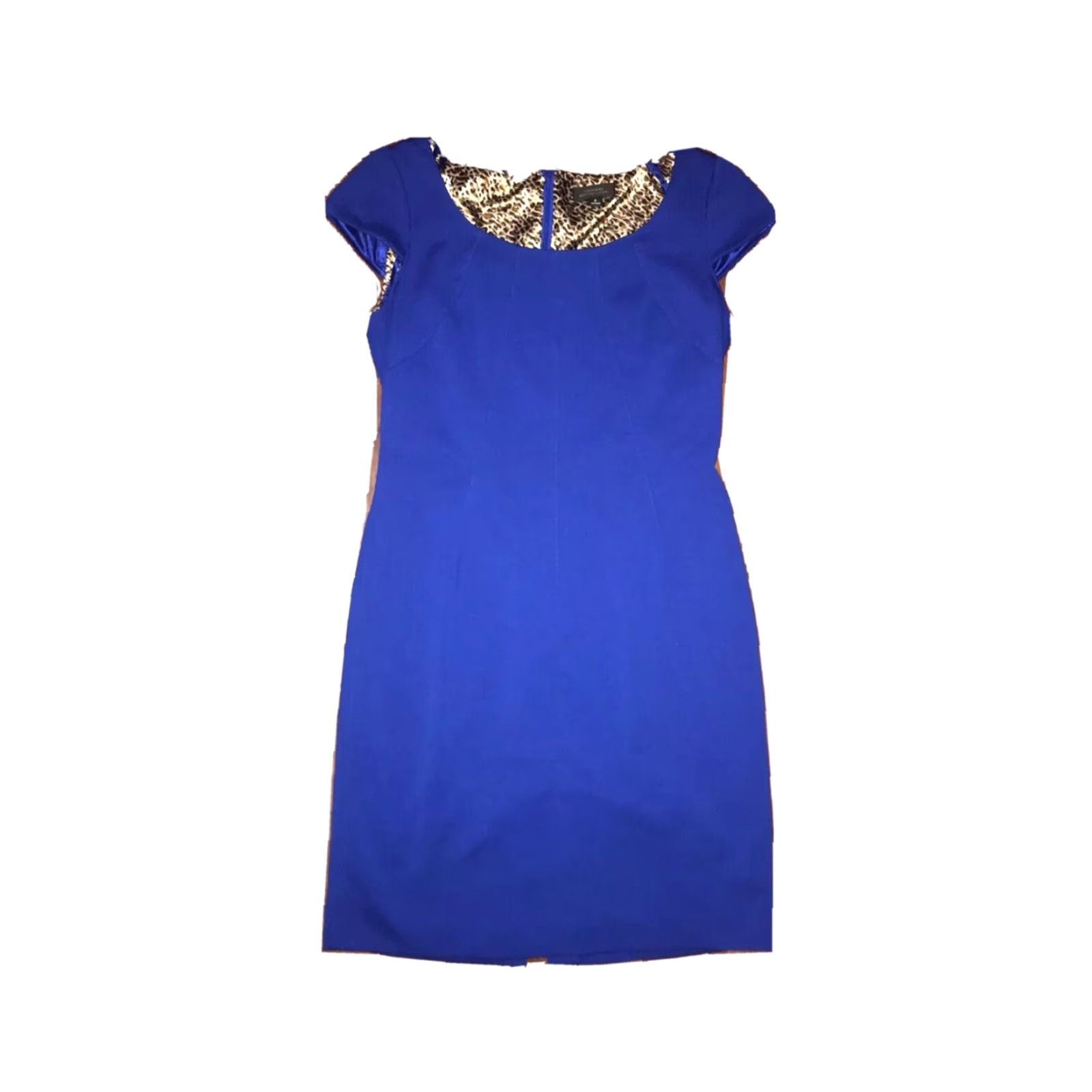 Vintage Tahari Arthur S. Levine Women's Blue Sleeveless A-Line Zipper Back Dress Size 8 Size M / US 6-8 / IT 42-44 - 2 Thumbnail