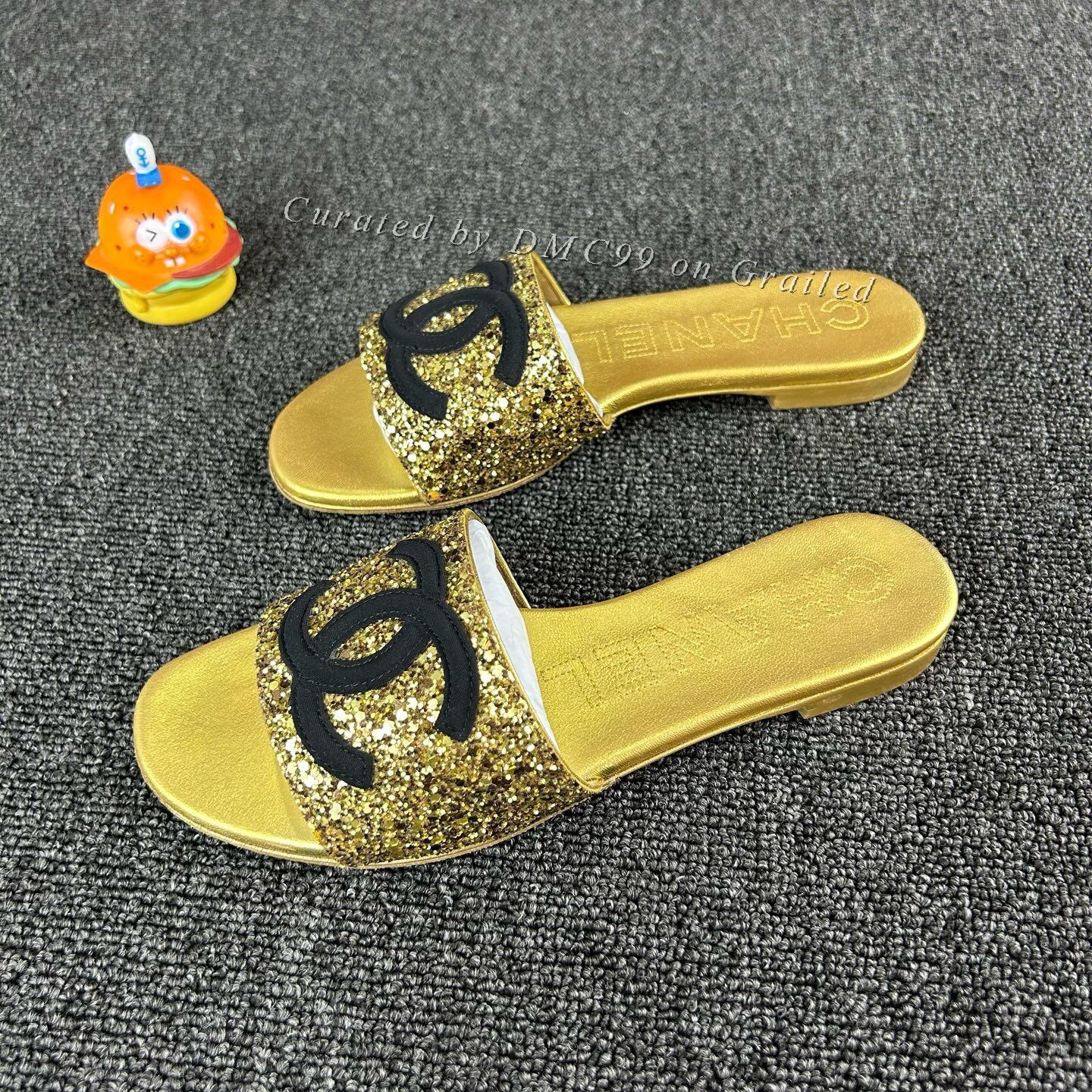 Chanel Chanel Gold Sequin Slippers Size US 4.5 / IT 34.5 - 1 Thumbnail