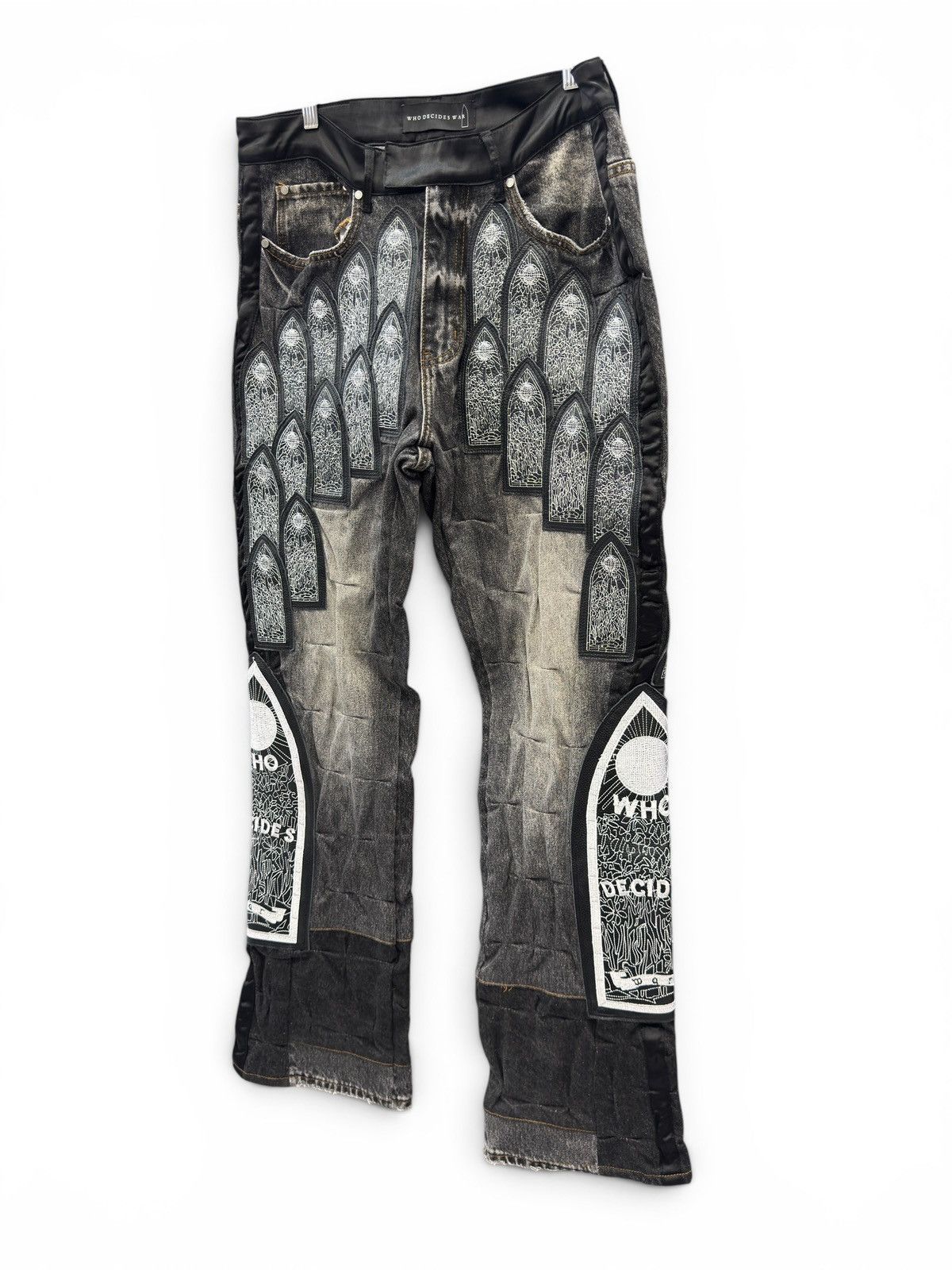 Who Decides War Who Decides War Satin Black Denim Window Jeans Size US 32 / EU 48 - 3 Thumbnail