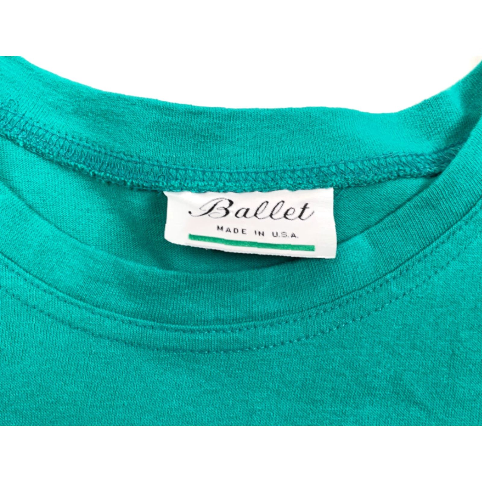 Vintage VINTAGE Ballet Southwestern Jeweled T-Shirt Adult One Size Green Geometric 90s Womens Size ONE SIZE - 5 Thumbnail
