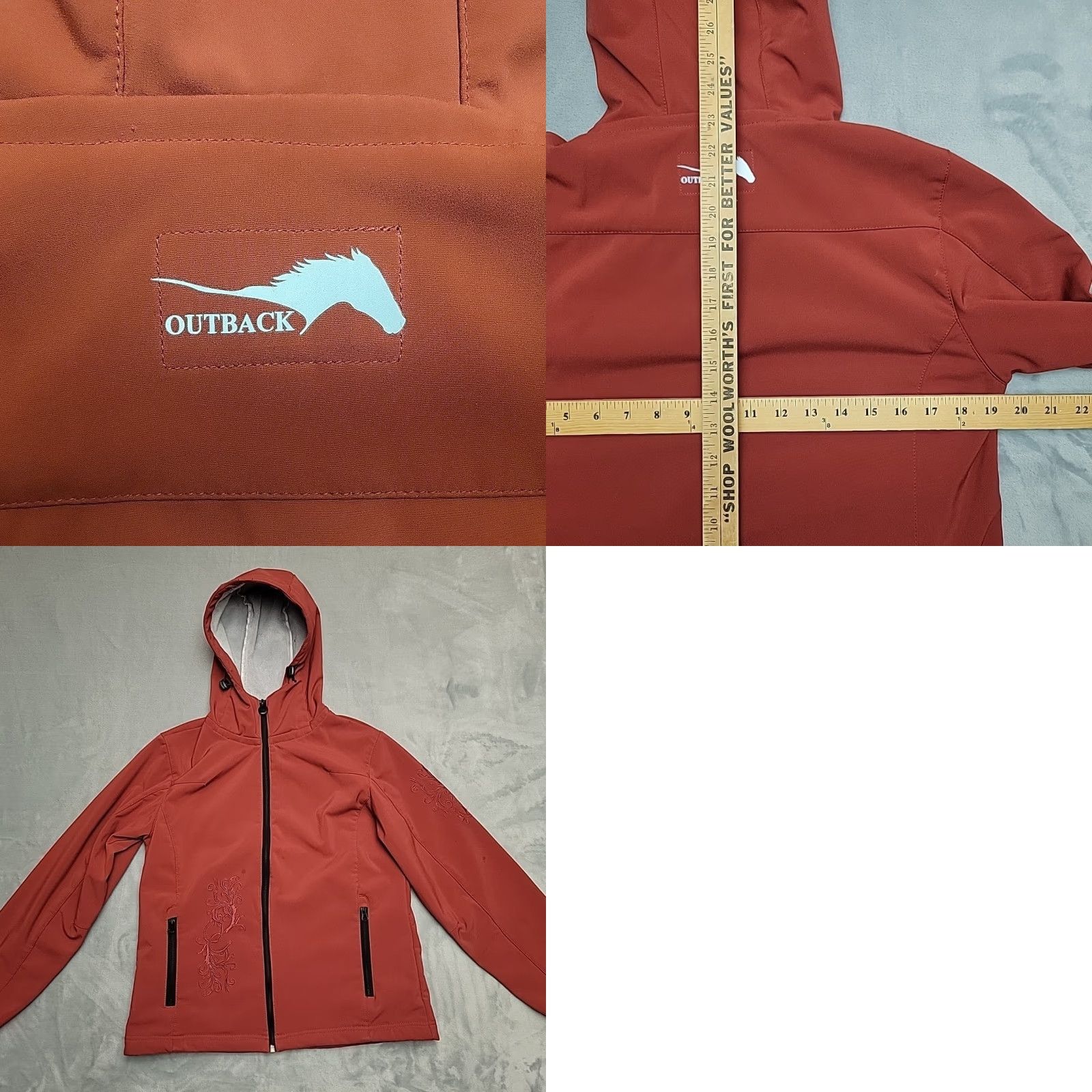 Vintage VINTAGE Outback Trading Jacket Womens M Red Embroidered Western Soft Shell Hoodie Size M / US 6-8 / IT 42-44 - 9 Thumbnail