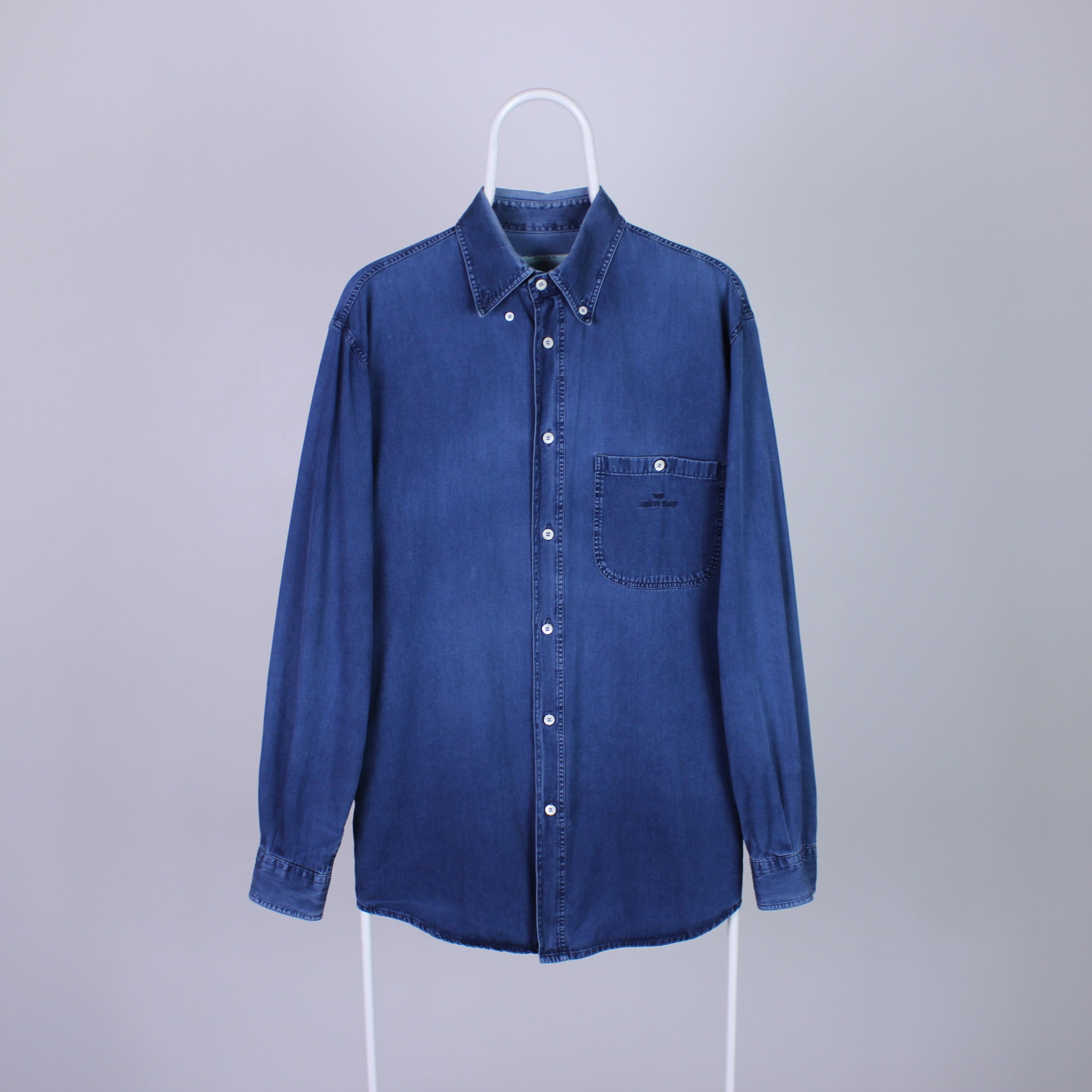 Armani Armani jeans denim blue shirt buttons ups L Size US L / EU 52-54 / 3 - 3 Thumbnail