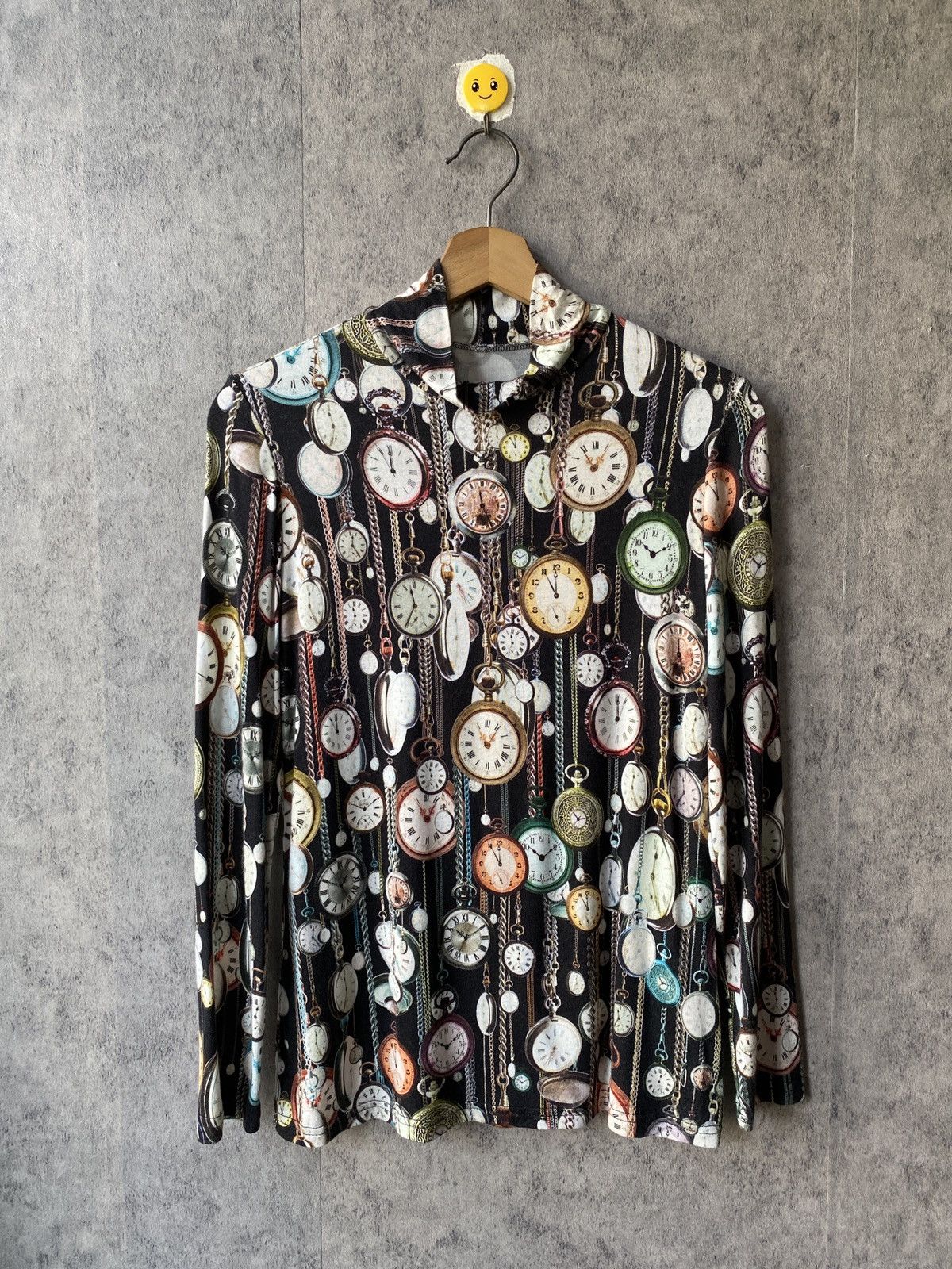 Japanese Brand Trust Club Fullprint Vintage Clock Italy Jean Paul Gaultier Size US S / EU 44-46 / 1 - 2 Thumbnail