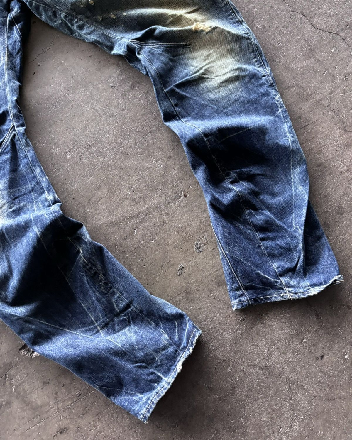 G-Star Gstar Raw Denim J Cut Mud Wash Distressed Denim Pants Size US 30 / EU 46 - 3 Thumbnail