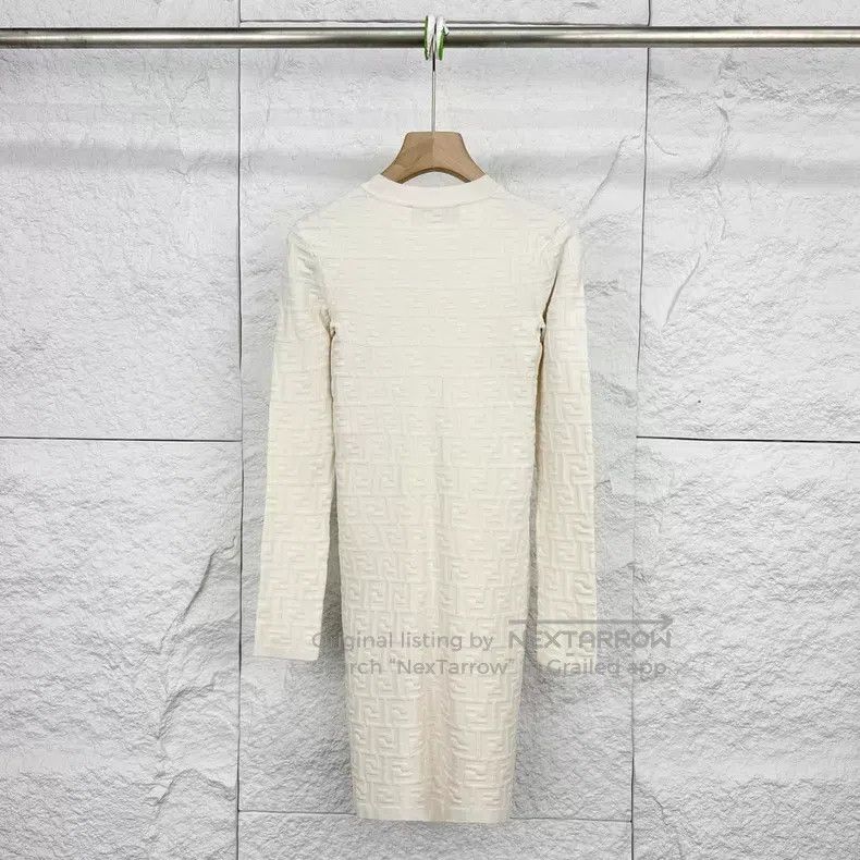 Fendi Fendi White Long Sleeve Dress Size XS / US 0-2 / IT 36-38 - 2 Thumbnail