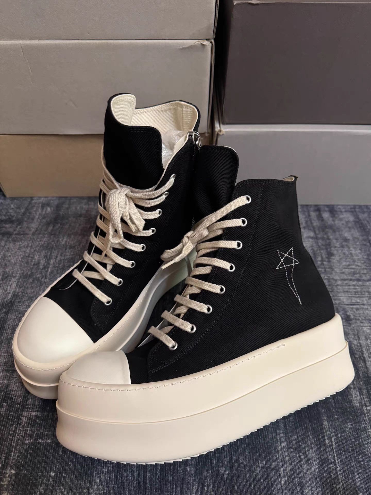 Rick Owens Rick Owens DRKSHDW High Top Thick Sole Turbo Cyclops Size US 11 / EU 44 - 1 Thumbnail