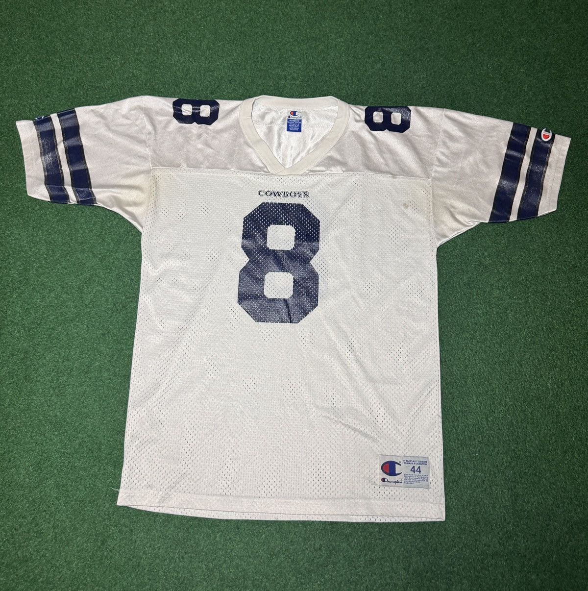 Vtg 90s Troy Aikman #8 Dallas Cowboys 44 White Retro Jersey