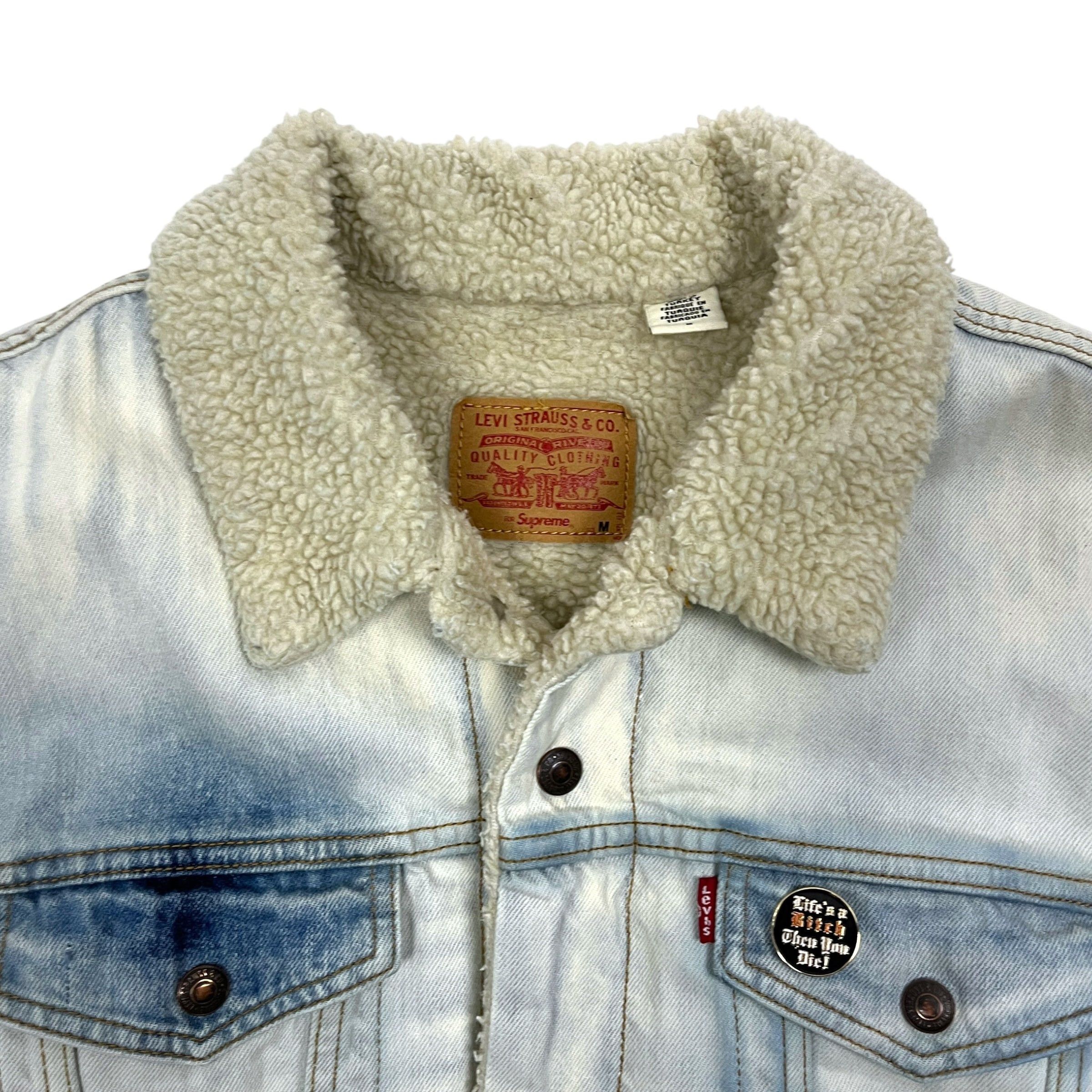Supreme Supreme x Levi's Life's A B&*$% Sherpa Jean Jacket - Size M Size US M / EU 48-50 / 2 - 4 Thumbnail