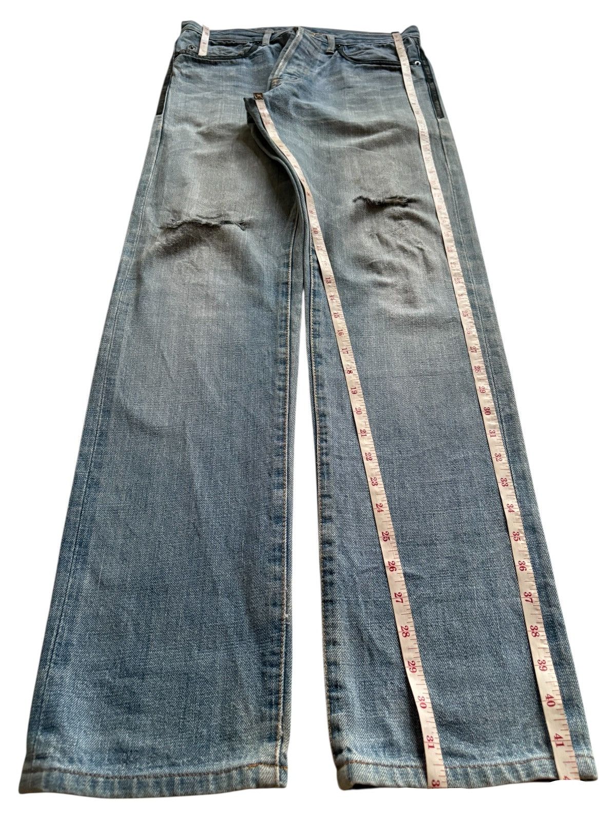 Designer × Japanese Brand Vintage Jack Henry Selvedge Mud Wash Distressed Ripped Jean Size US 30 / EU 46 - 14 Thumbnail